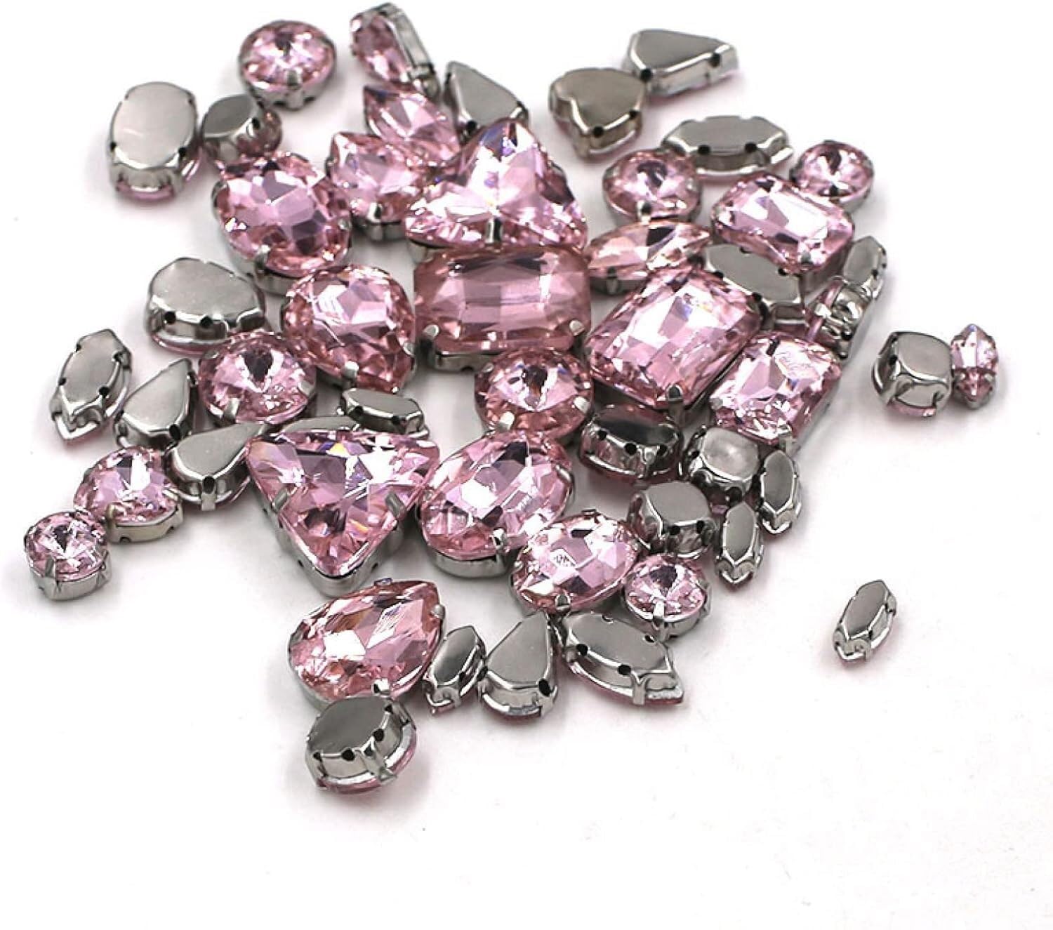 Strass à coudre anti-décollement pierres en cristal rose pour réparer et embellir vos vestes