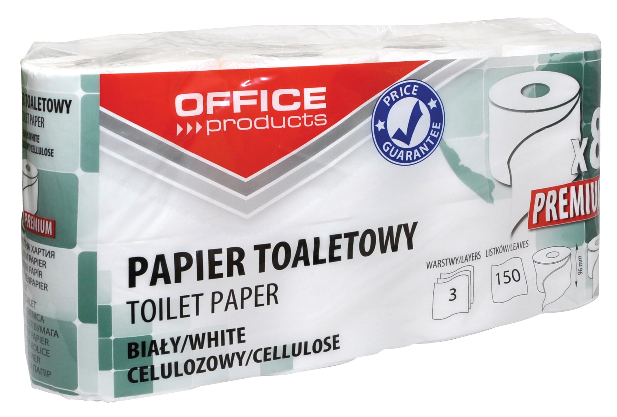 Papier Toilette Premium 3 Couches - 8 Rouleaux de 150 Feuilles