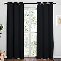 Vista 2 de NICETOWN - Cortinas de oscurecimiento con aislamiento térmico y ojales negros de 84 pulgadas de largo, juego de 2 paneles para sala de estar, 42