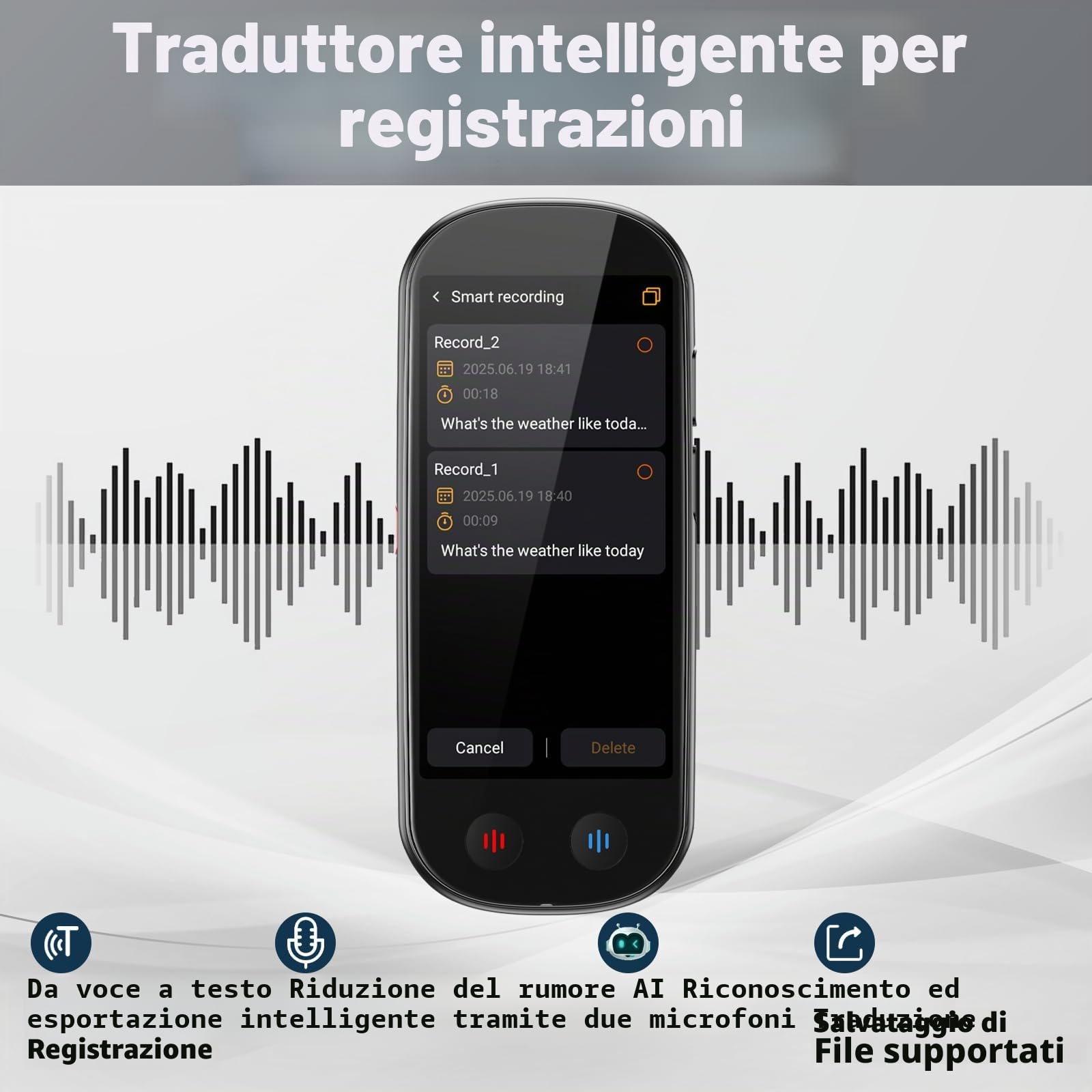 Dispositivo di Traduzione,Traduttore con Sintesi Vocale | Traduttore in Tempo Reale per 150 lingue e Accenti con Supporto WiFi/offline/Foto,ideale per Viaggi,Studio e Lavoro