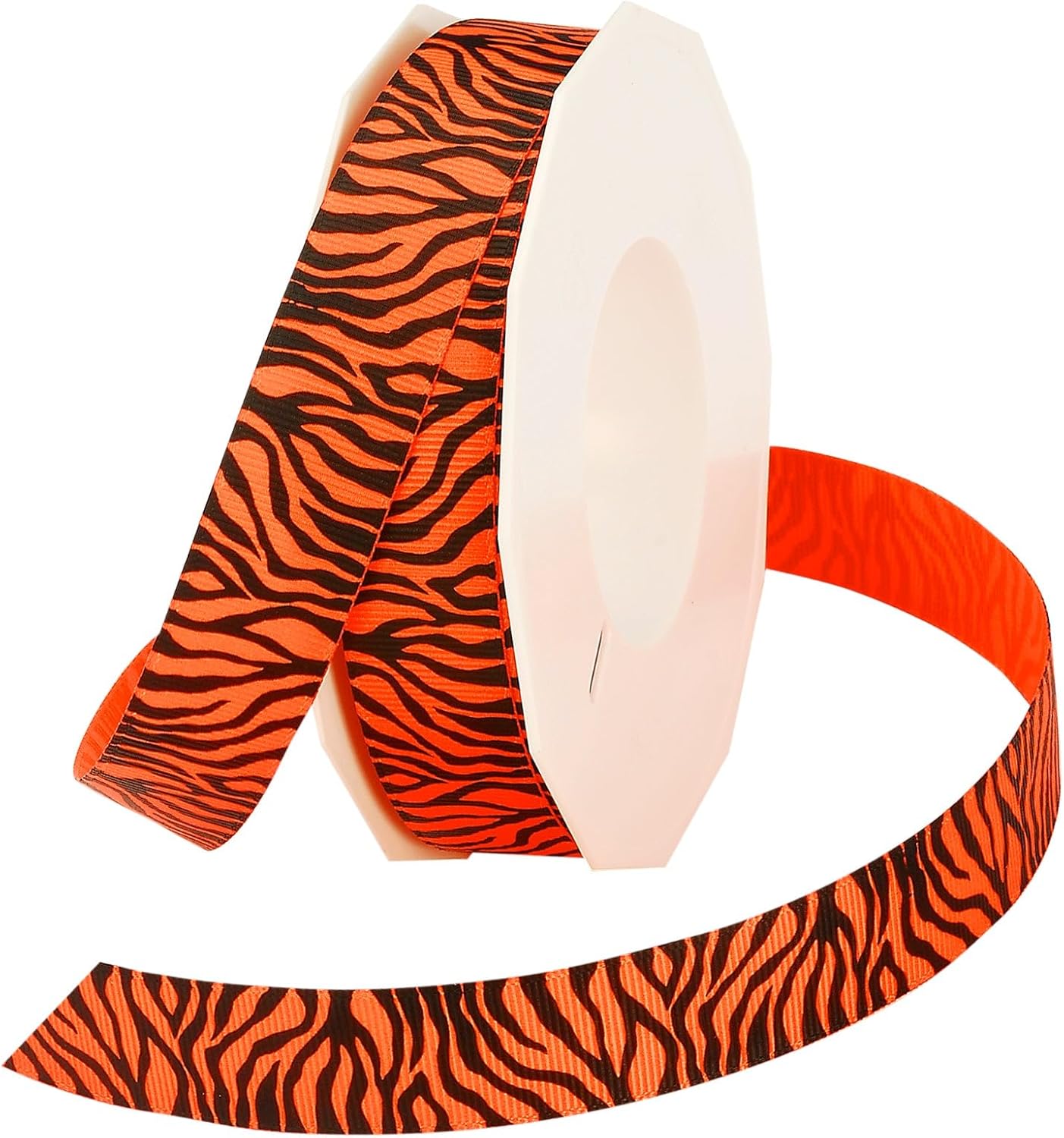 Morex Ribbon Neon Zebra Grosgrain Ribbon, 1-1/2-Inch by 20-Yard, Tangerine