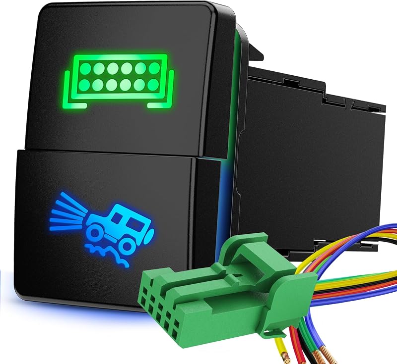 Interruptor de botão duplo Nilight ON-OFF 12 V para barra LED e iluminação off-road – 1 unidade