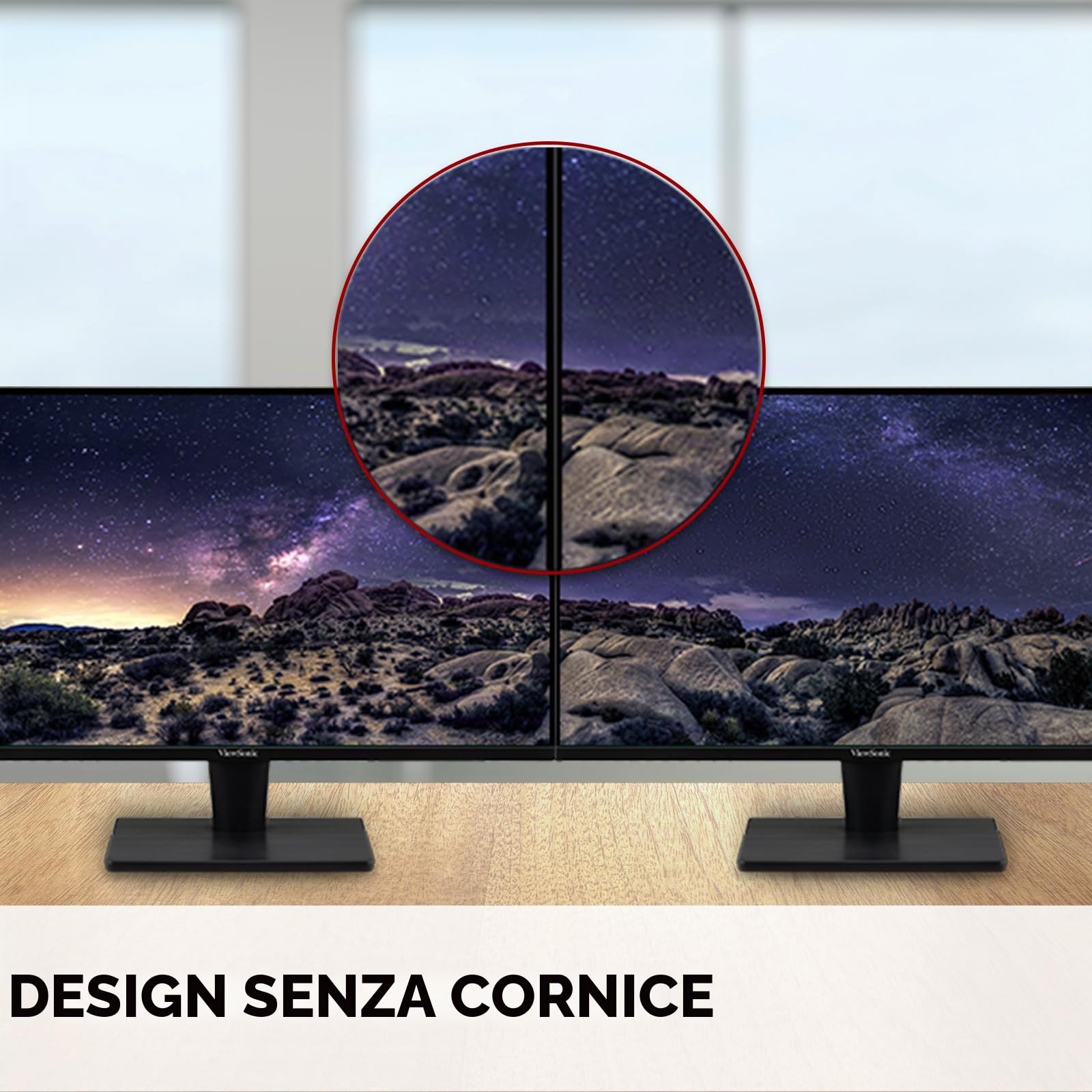ViewSonic VS2725-2K Monitor 27 pollici 2K QHD, 100Hz, 1ms MPRT, VA, Doppi altoparlanti, Senza cornice, HDR10, 2 x HDMI, DP, 2 anni di garanzia
