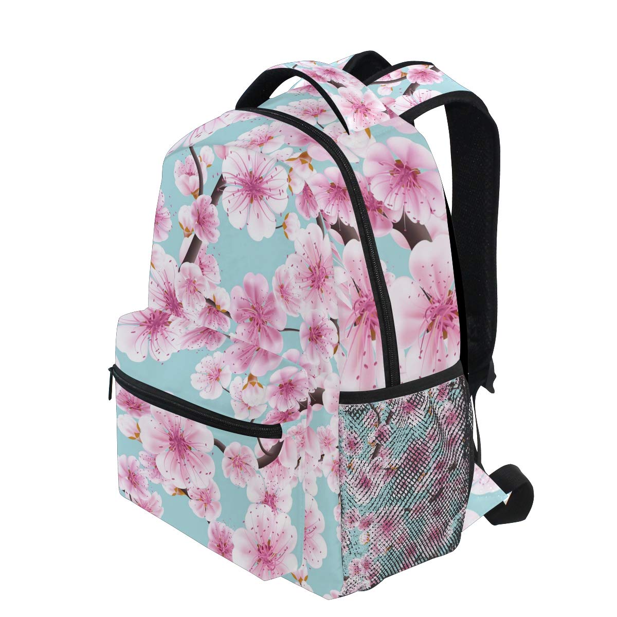 Mnsruu Sac à Dos d'école de Fleurs de Cerisier Rose pour Sac de Voyage pour Enfant de Filles, garçon, Taille unique