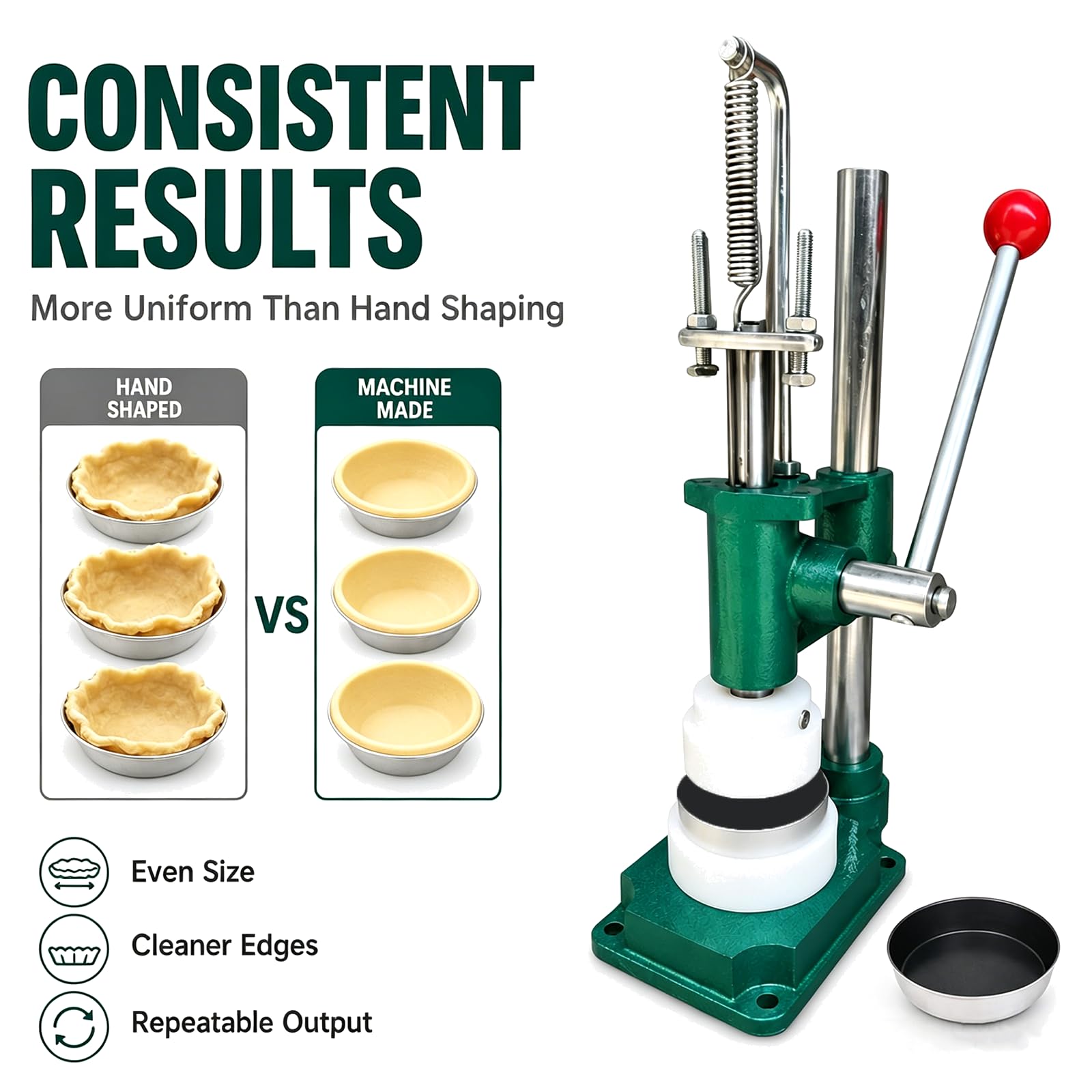 Manuelle Eierkuchenpresse, antihaftbeschichtet, für einheitliche Eierkuchen, Törtchen und Muffins, Größe 100 x 97 x 24 mm, für den gewerblichen Gebrauch