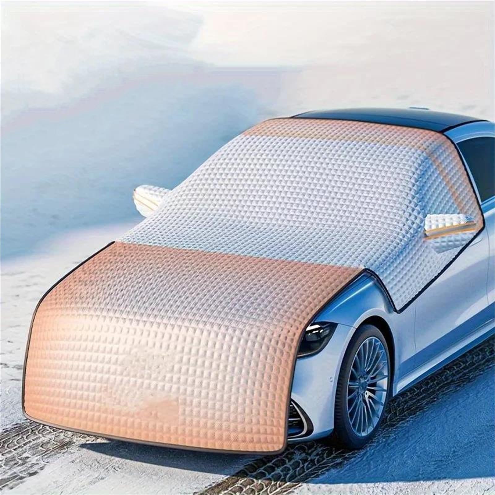 Genérico Protector contra Nieve para Coche, Bloqueador Solar, Parabrisas Delantero, Engrosado Y Alargado En Invierno, Protección Heladas Parabrisa Delantero Coche Cubierta