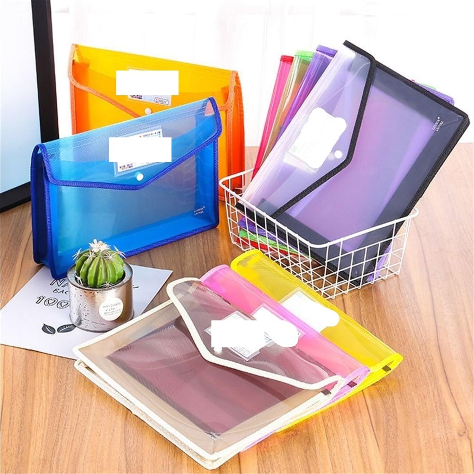 Buste for cartelle di file A5 impermeabili in PVC 20 pezzi(Green)