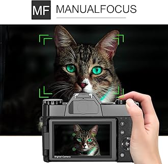 2024 Upgrade 4K 56MP Digital Camera for Photography Vlogging Camera for YouTube with 180° Flip Screen, WiFi,16X Digital Zoom, 52mm Lens, 2 Batteries, 32GB Micro SD Card(Black)