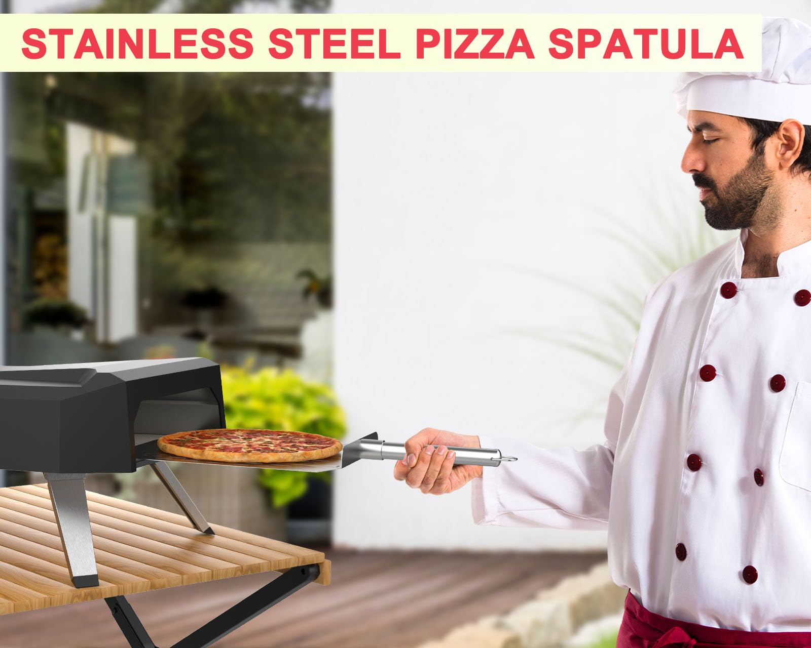DcYourHome 40,6 cm runder Pizzastein mit Gestell für Ofen, BBQ, Grillen, natürlicher Cordierit Pizzastein Kit mit Pizzaschieber & Kunststoffschaber zum Backen von Brot, universeller