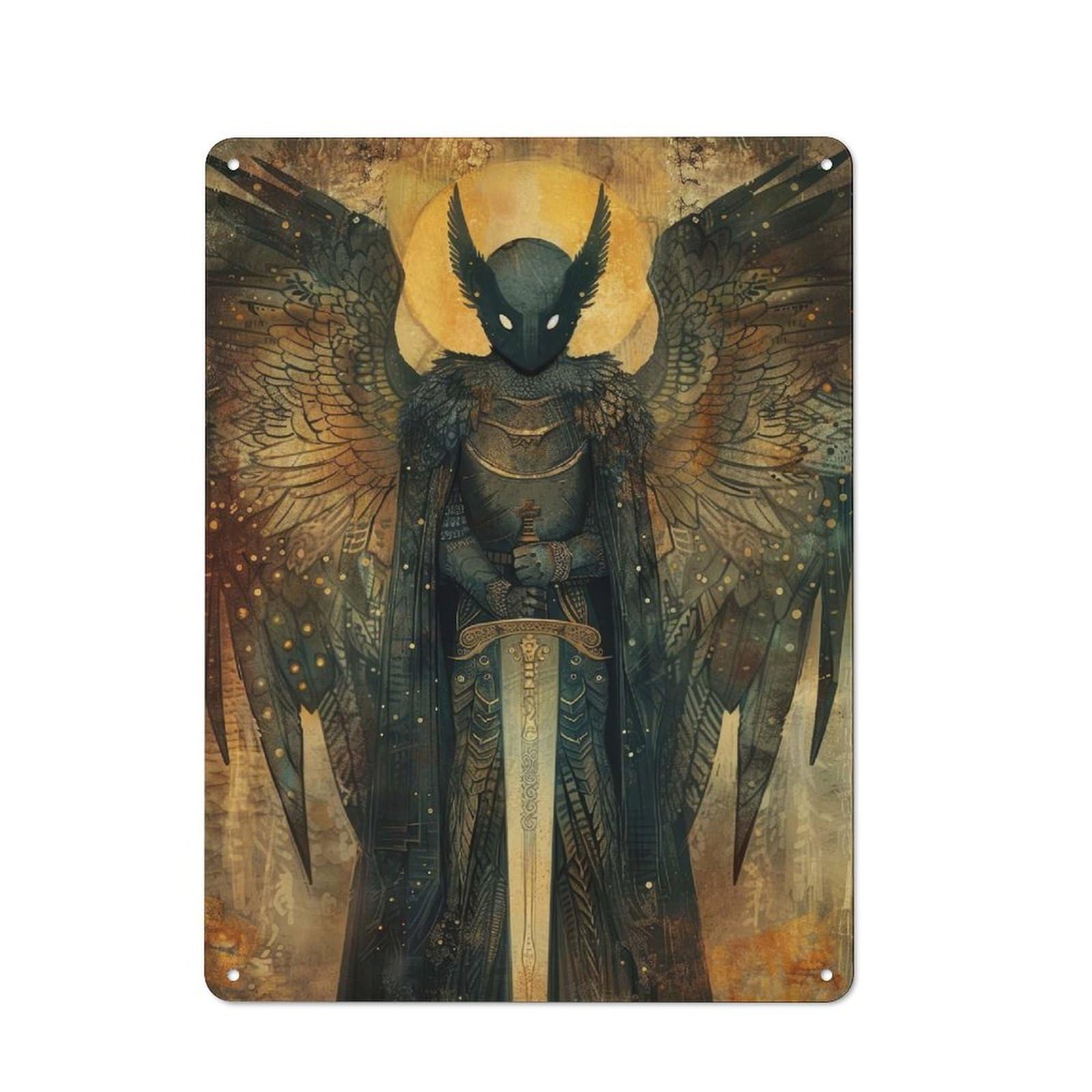 Junmoney Guardian Angel Vintage Retro Metal Sign 40X30cm Featuring Garage Wall Decor For Garage, Workshop, Shed Or Utility Room