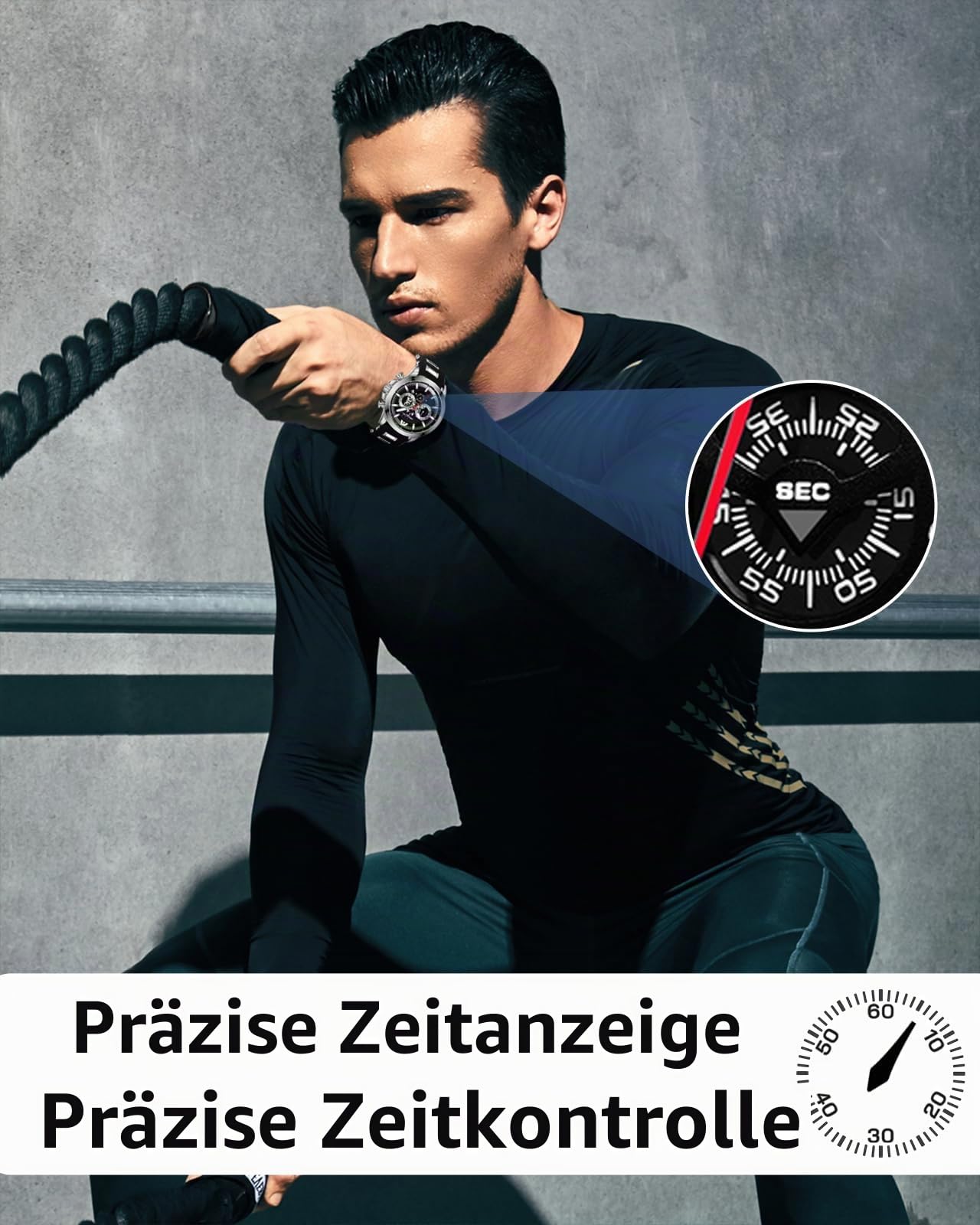 MEGALITH Herren Uhren Chronographen Armbanduhr: Analog Wasserdicht Herrenuhr mit Datum Leuchtend - Stilvoll Groß Quarzuhr Geschenke für Sportlich Männer Jubiläum Geburtstag