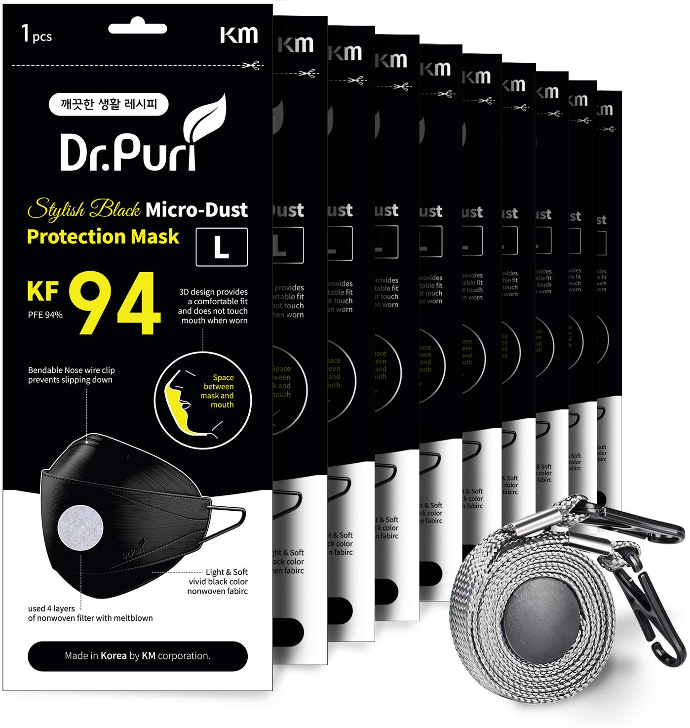 Buy [10 Pack] Large [KF94 Certified][Dr.Puri] 4Layer Face Safety for