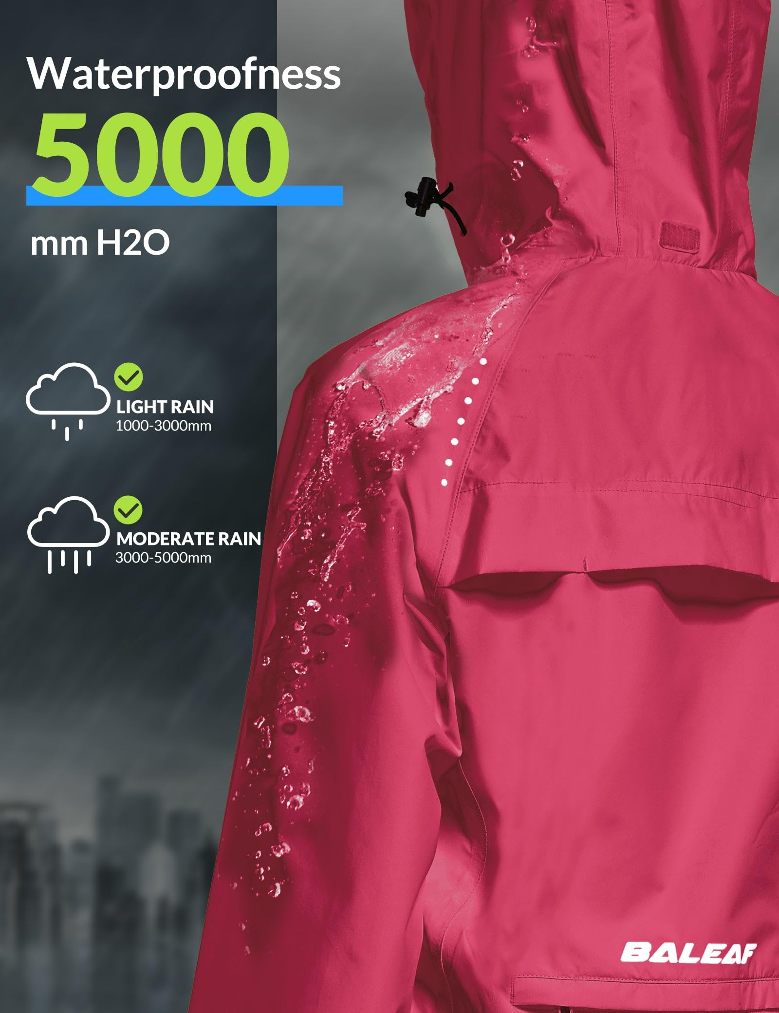 baleaf Cycliste Coupe Vent Femme, Vélo Jacket De Pluie Imperméable Randonnée Les Quatre Saisons Bike Coupe Extérieure Légère Résistante