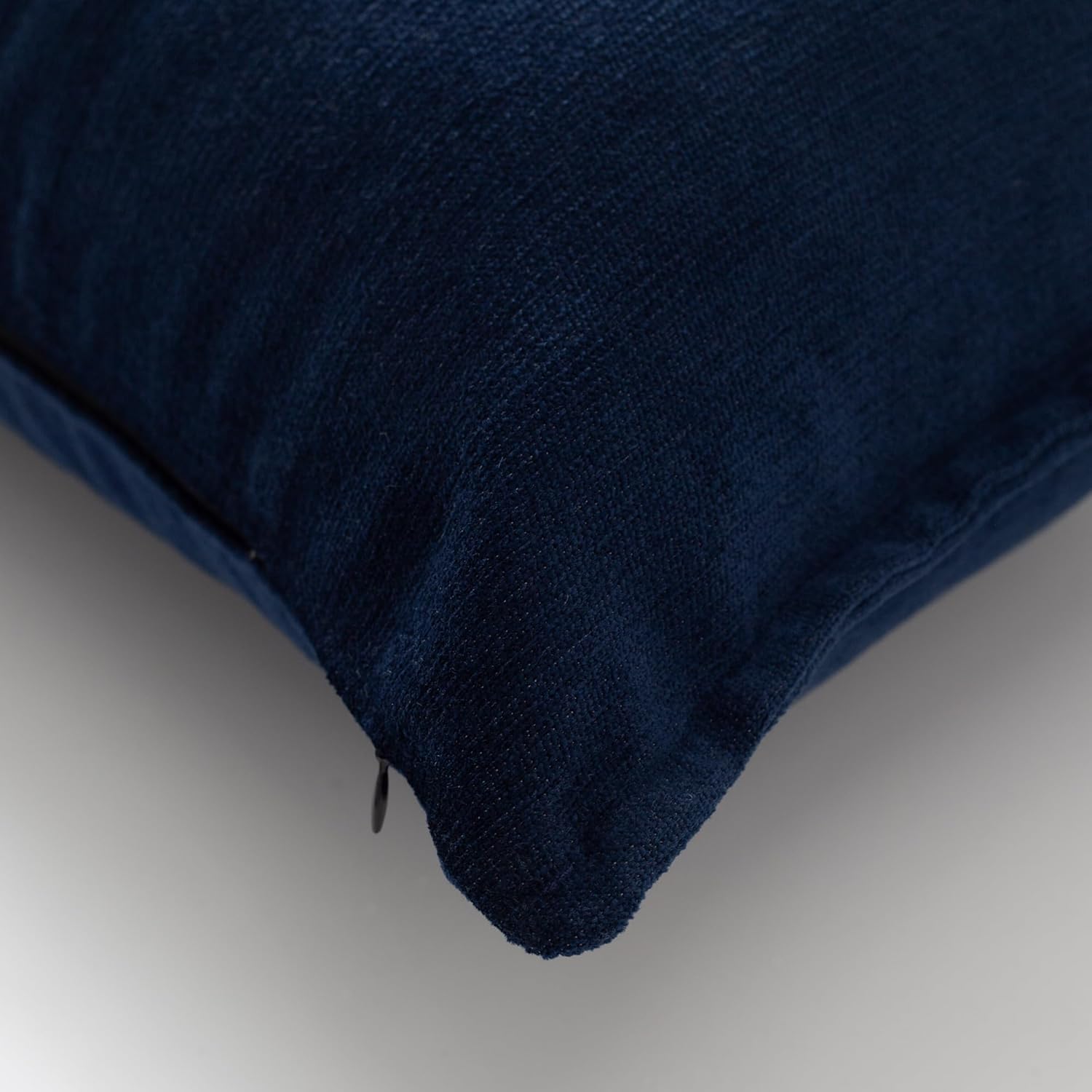 Woven Jacquard Throw Pillow Cover, Pack of 1 Textured Velved Decorative Cushion Covers for Sofas, Couches, Home Décor, Fade Resistant Pillow for Sofa & Couch, Eliza, Navy, 16x24 Inch