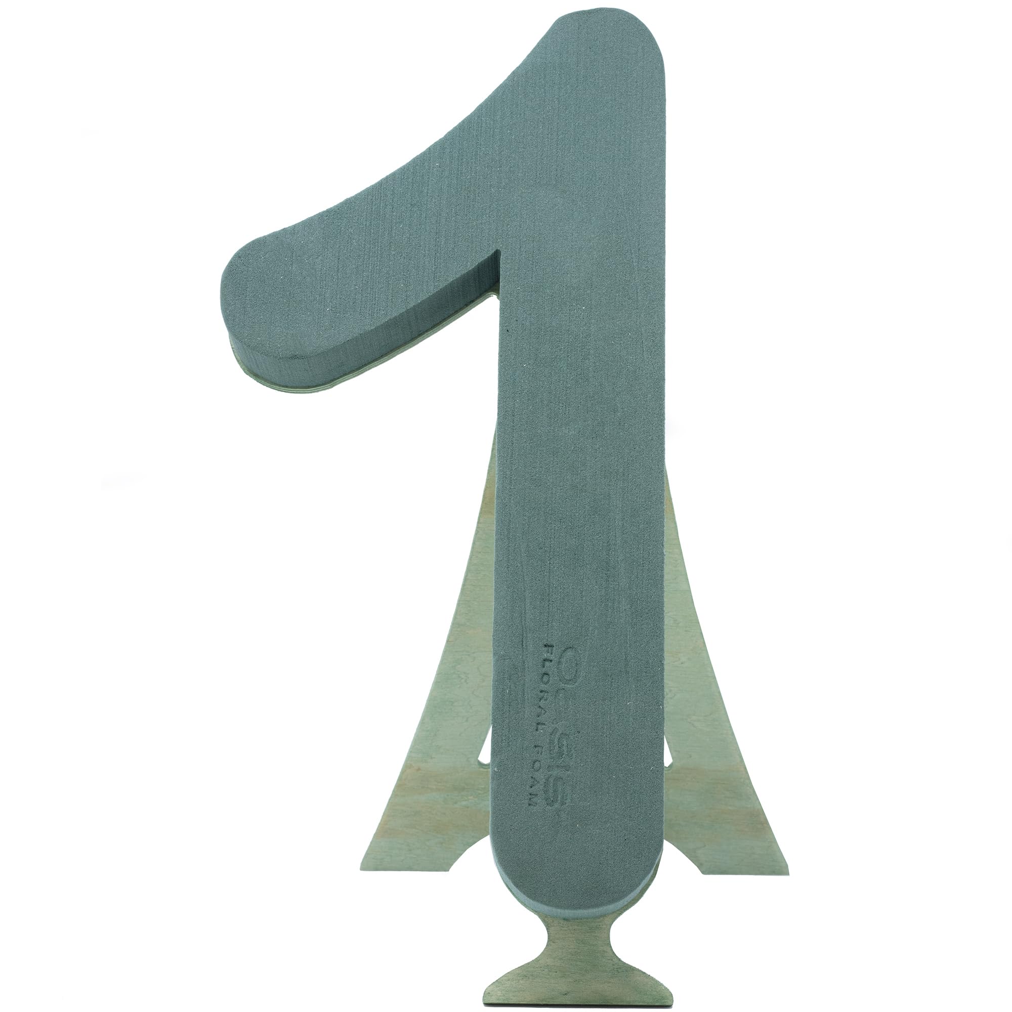 FLOWERBOX Oasis Bioline Chiffre 3 Mousse Florale 40cm Avec Support Bois