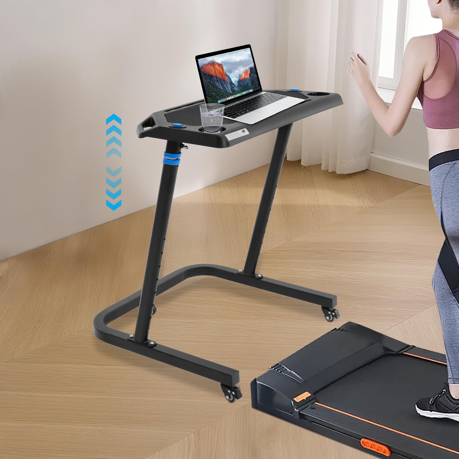 Fahrrad Schreibtisch Höhenverstellung Laufbandtisch Fitnesstisch mit Rollen