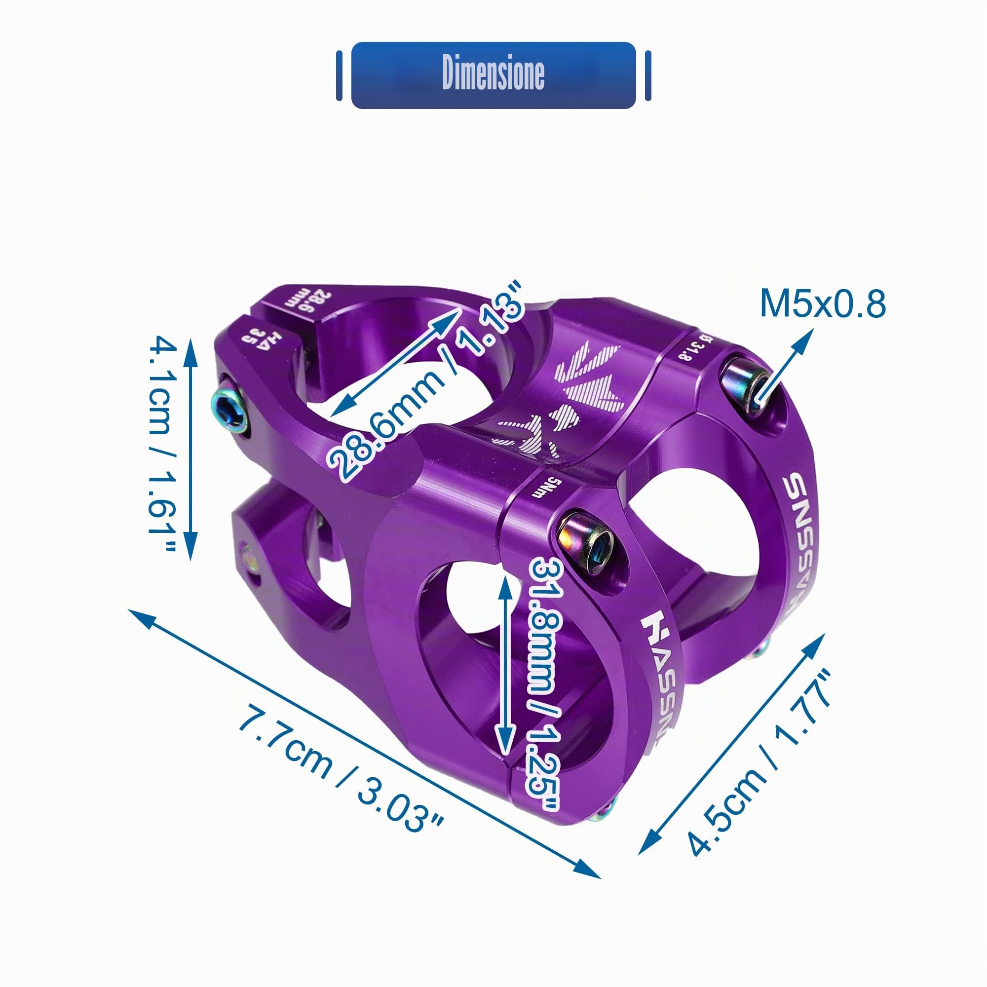 X AUTOHAUX CNC Lega di Alluminio 35mm Mountain Bike STEM per la Maggior Parte della Bicicletta Strada Bike Mountain Bike Ciclismo Accessori Manubrio