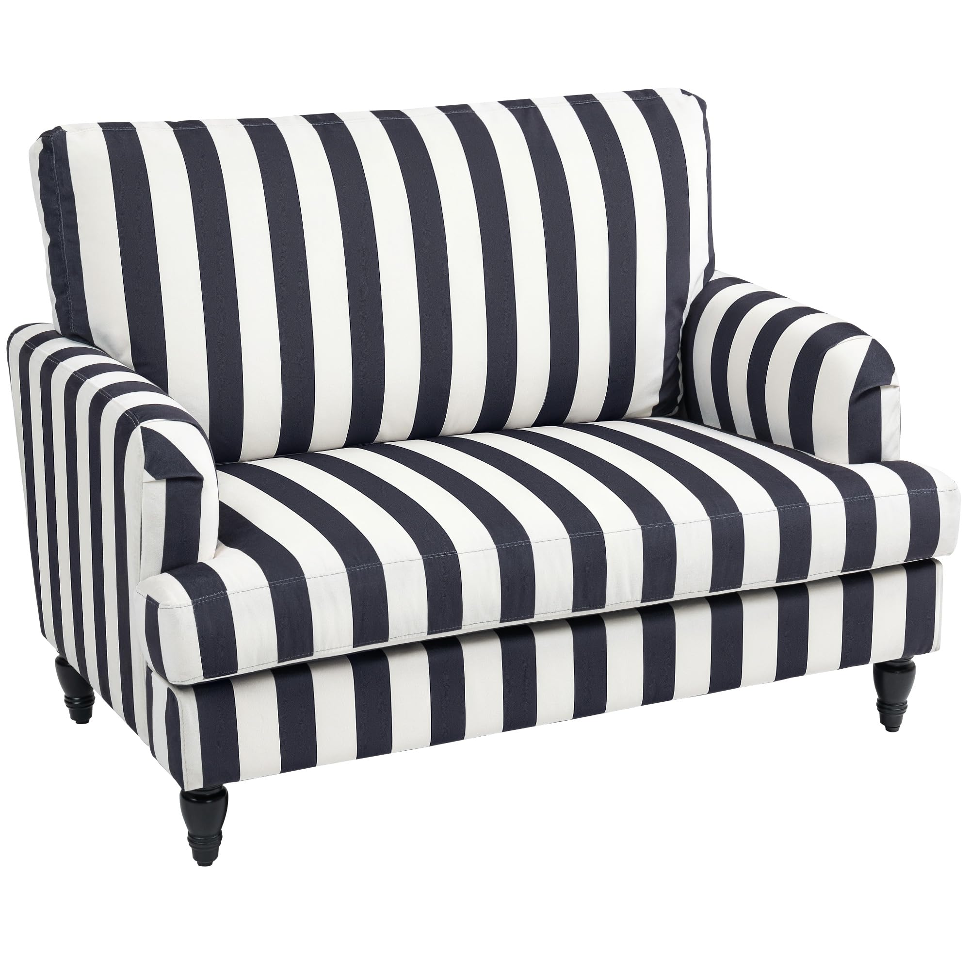 HOMCOM Poltrona da Salotto Grande 115x82x82 cm Nero e Bianco