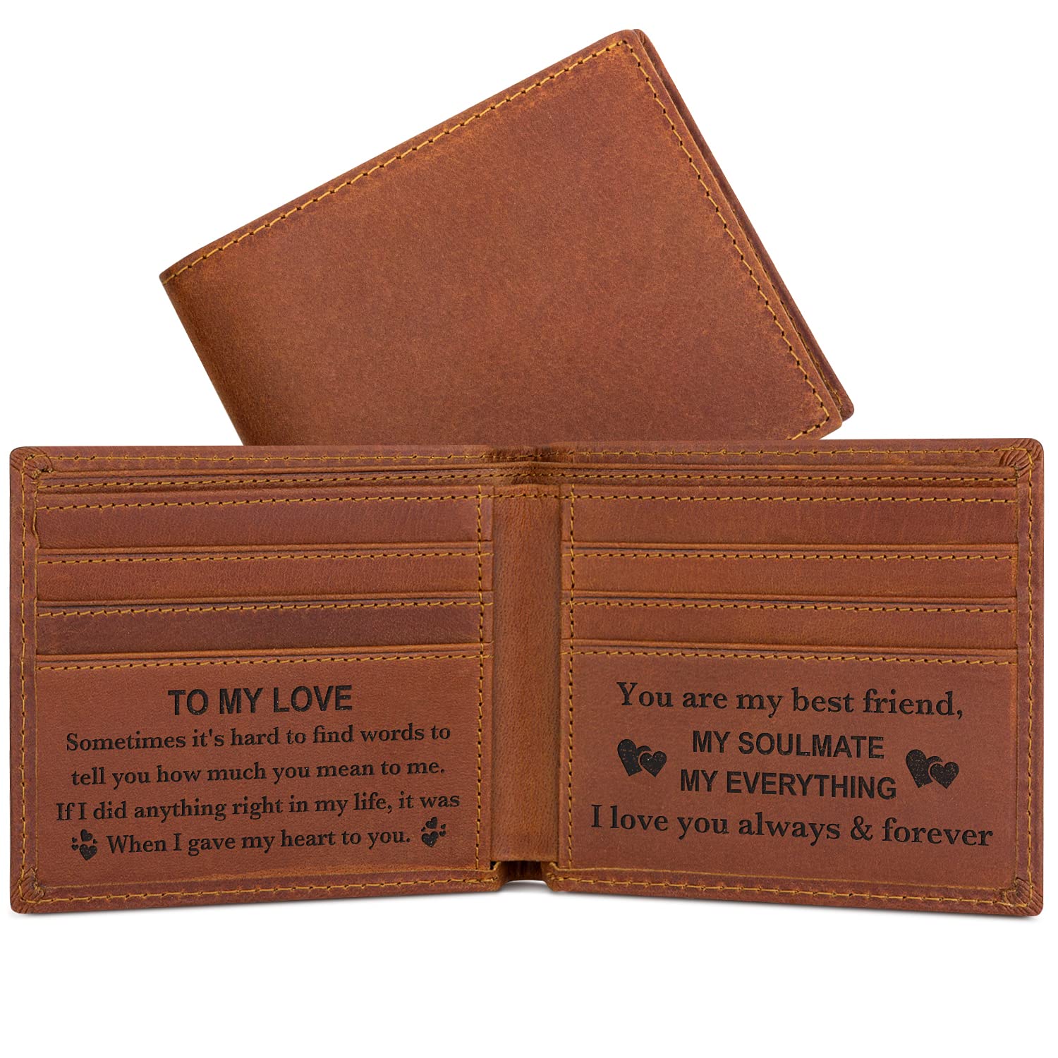 awofer Personalized Wallet for Men Custom Wallets Engraved Wallet for Men Photo Wallets Mens Gifts - Dad Husband Boyfriend Son Gift