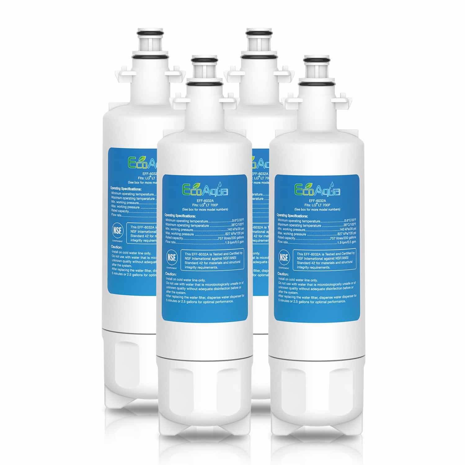 Filtre de réfrigérateur EcoAqua EFF-6032A eau pure sans goût de chlore