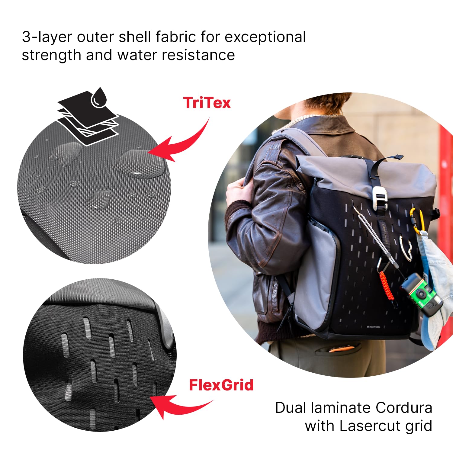Manfrotto UNCOVER Zaino Fotografico 24L, Roll-Top Espandibile | Borsa Impermeabile per Fotografia e Viaggio, per Reflex/Mirrorless/Drone, con Accesso Laterale e Scomparto Laptop 14"