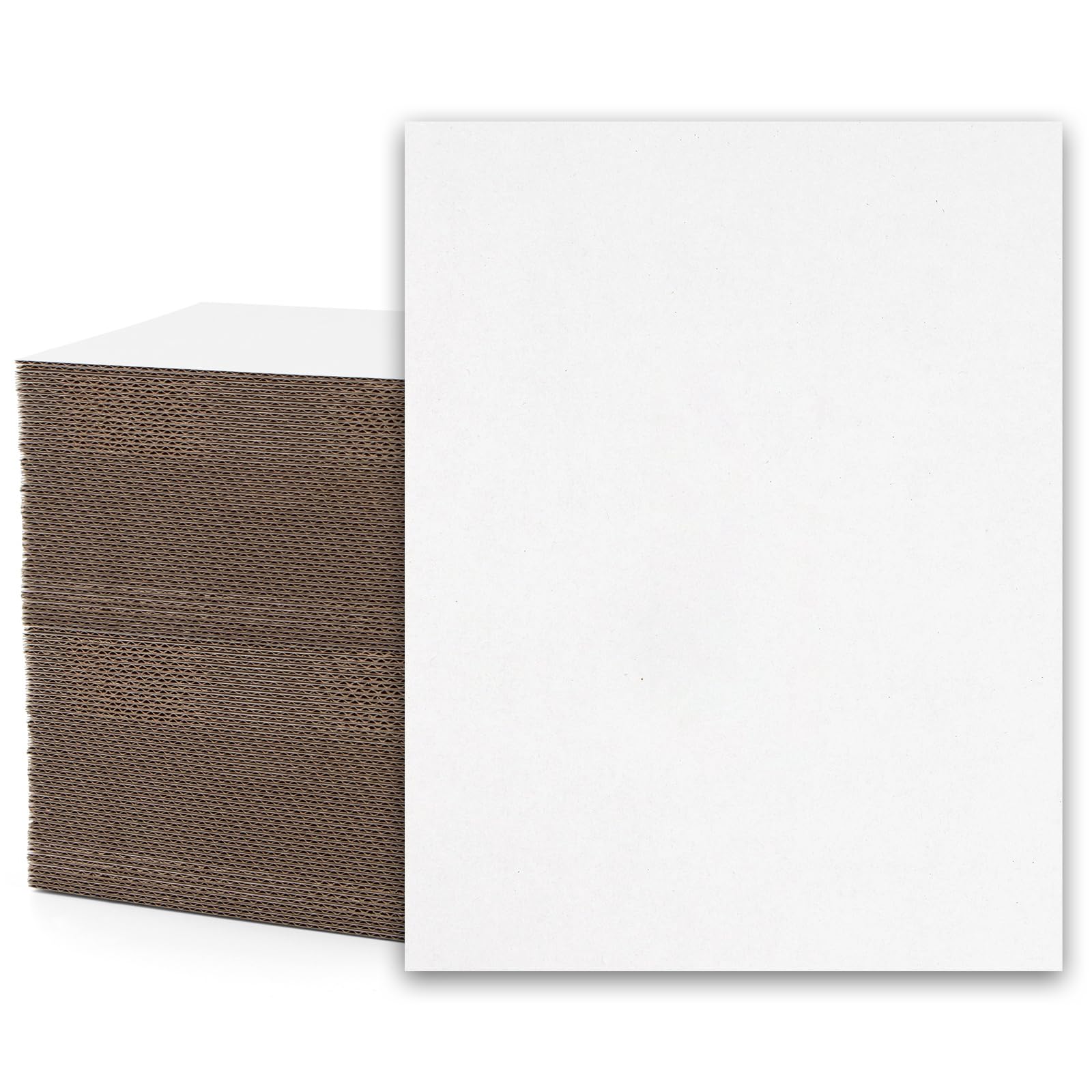 Mat Board Center, 100 Pack 8.5x11 Inch Corrugated Cardboard Sheets