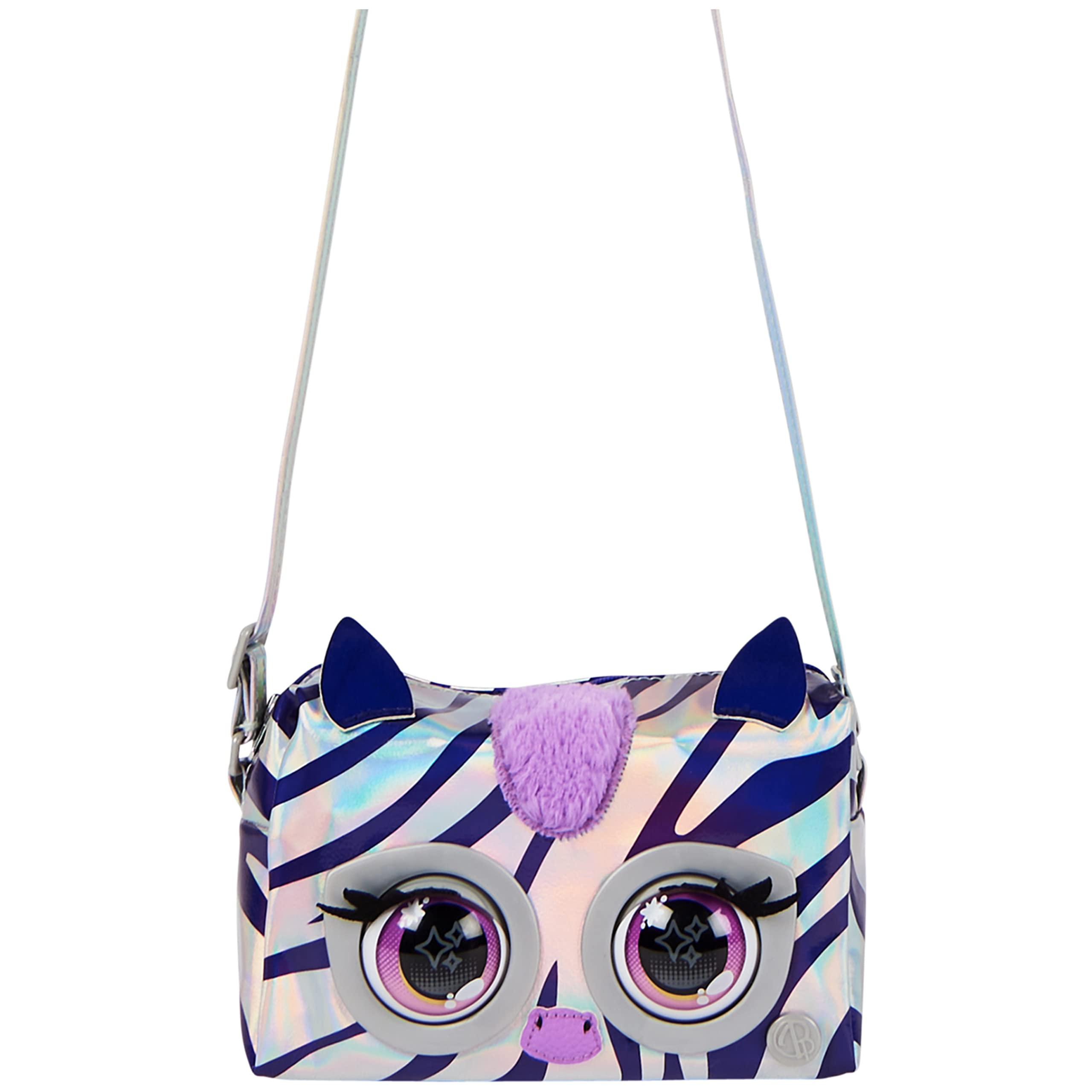 Purse Pets, Metallic Mood, Rebel Stripez, Animal et Sac à bandoulière interactif avec Plus de 30 Effets sonores et réactions, Jouets pour Filles