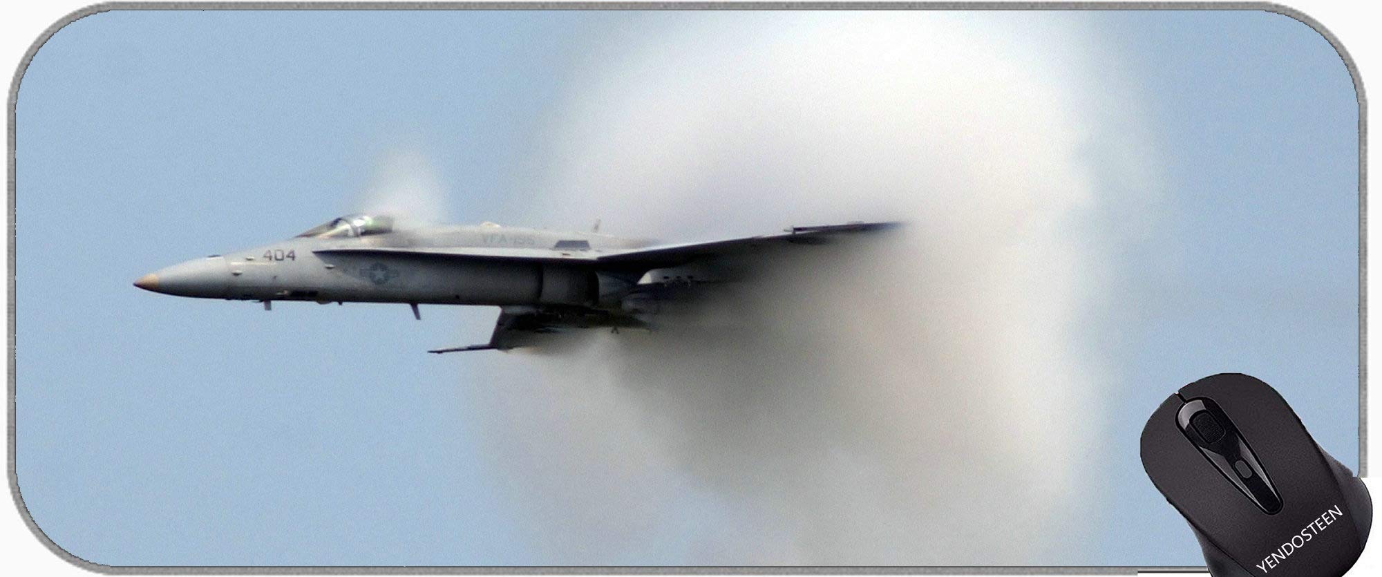 Large XXL Non-Slip Rubber Base Mousepad with Stitched Edges Supersonic Sound Barrier Speed Fighter Office Mouse Pad