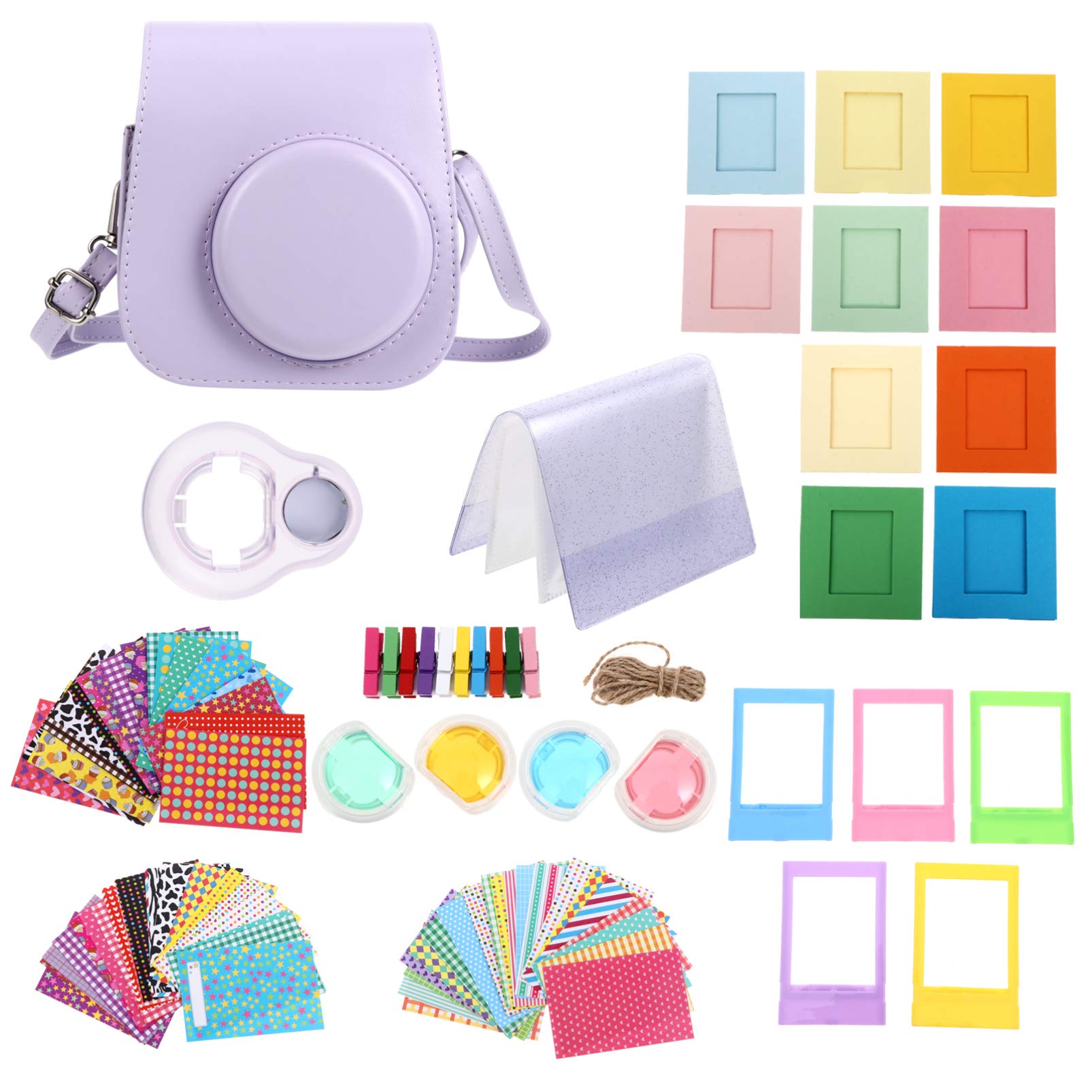PartyKindom Custodia in Pu per Fotocamera Istantanea Mini 11 con Cinturino Regolabile, Protezione Completa Antigraffio, Borsa Compatta per Escursionismo, Shopping e Campeggio, Accessorio