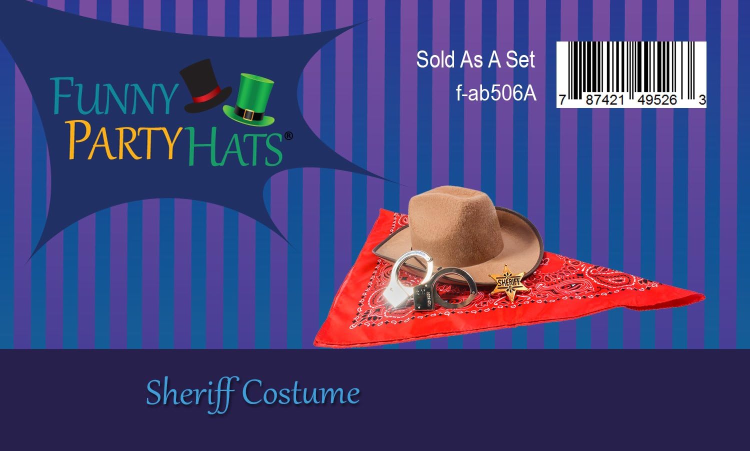 Funny Party Hats Sheriff Costume for Kids - 4 pc Costume Accessories Set- Western Accessories for Children - Image 9