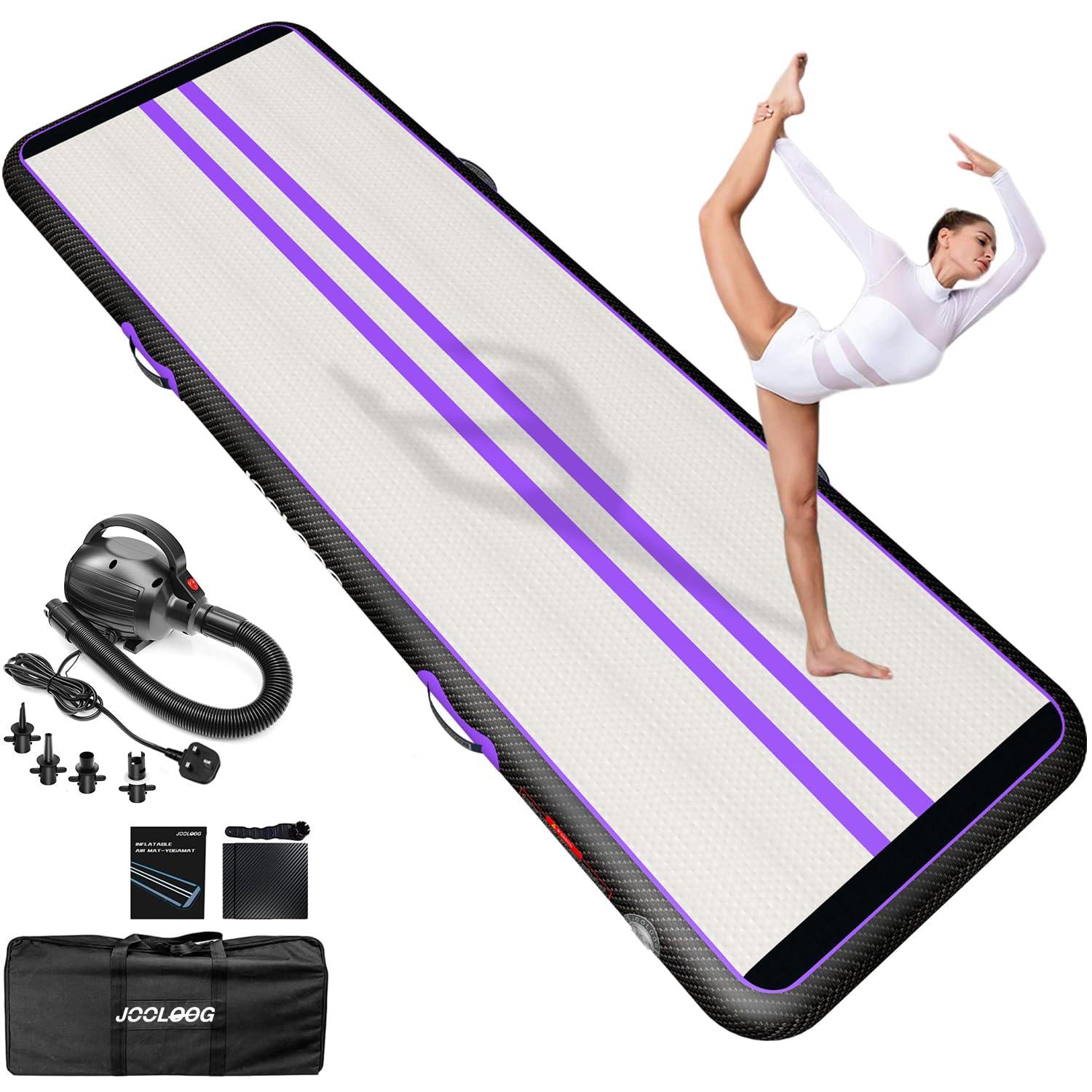 Alfombra de Gimnasia Inflable Air Floor Mat 3M 4M 5M 6M con Bomba 10/20cm de Grosor para Yoga Taekwondo