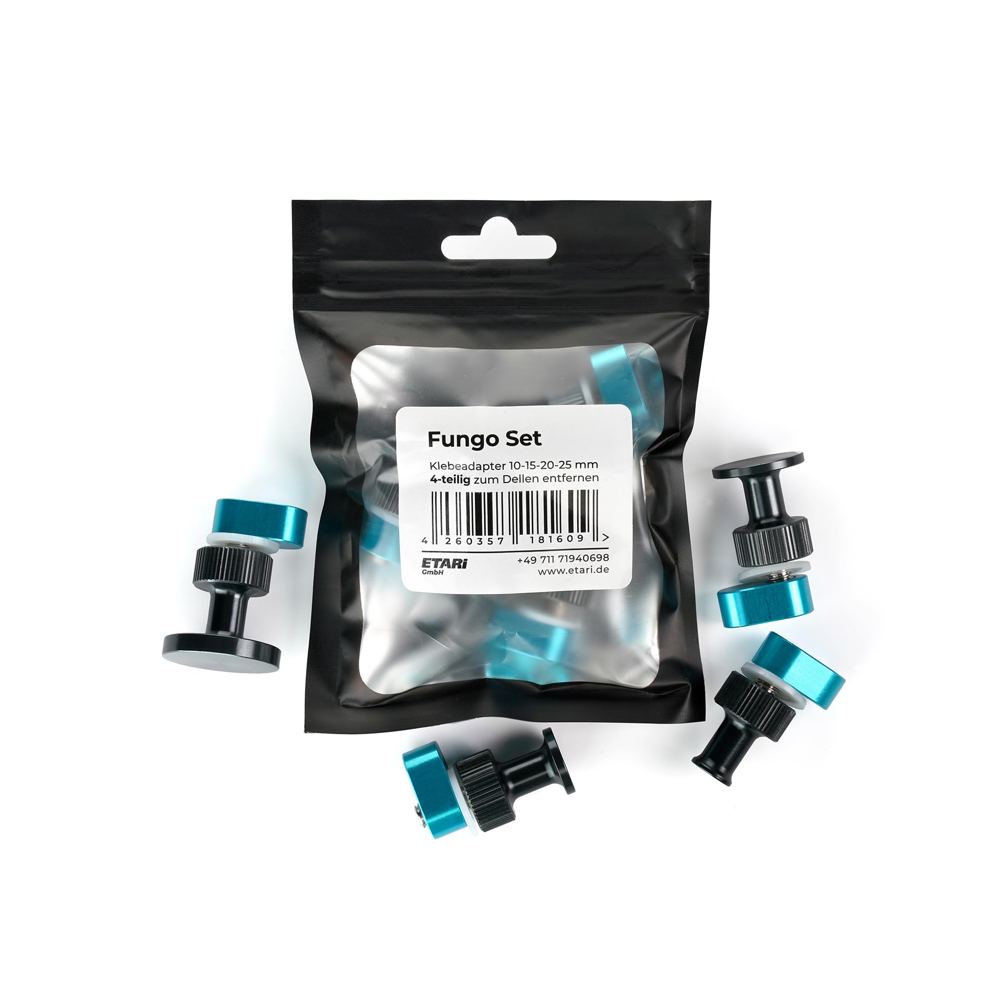 Fungo - Adattatore adesivo 4 pezzi 10-15-20-25 mm per rimuovere ammaccature PDR Tools