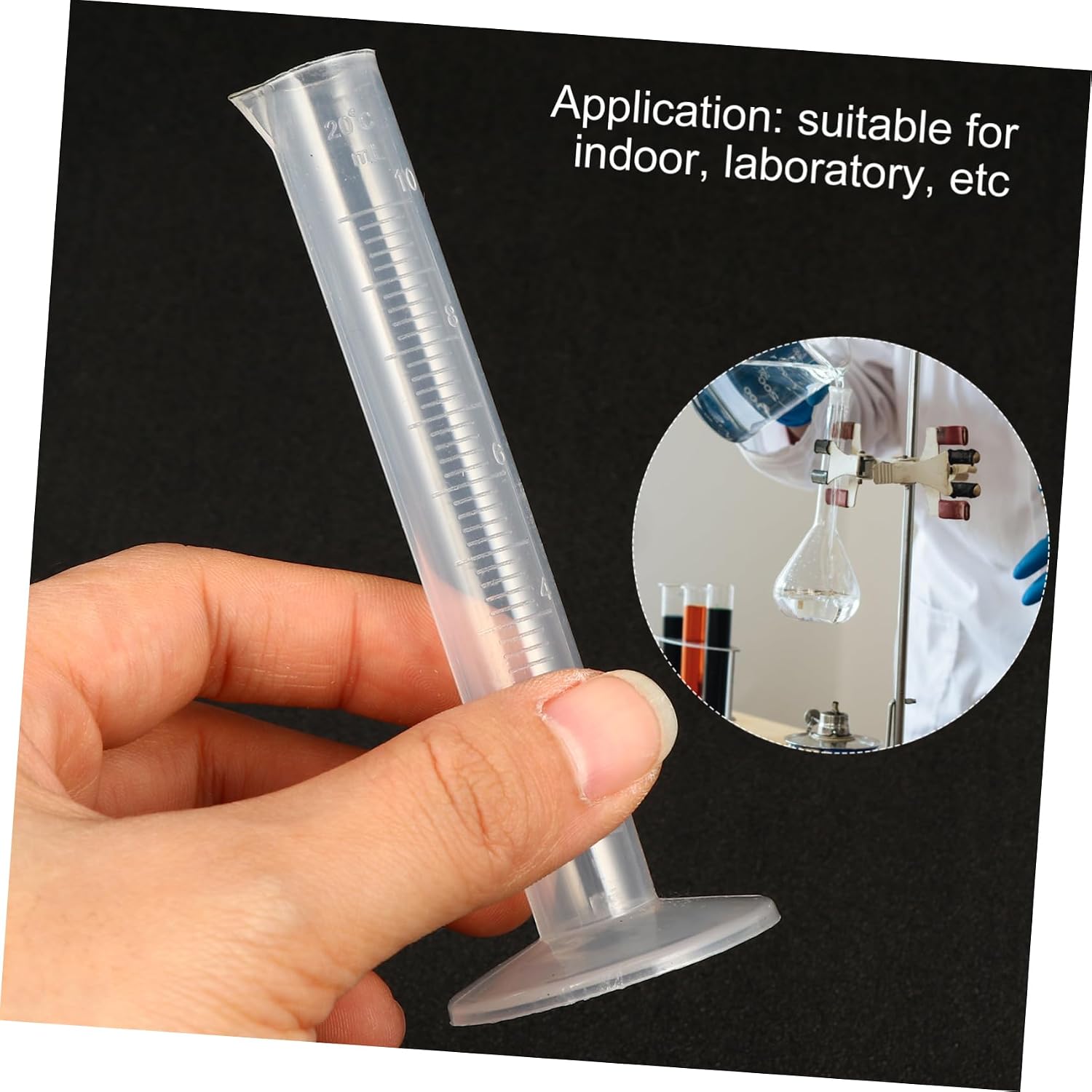 Alipis 8pcs Plastic Graduated Measuring Cylinder for Lab Science Cylinder Accurate Graduated Liquid Container