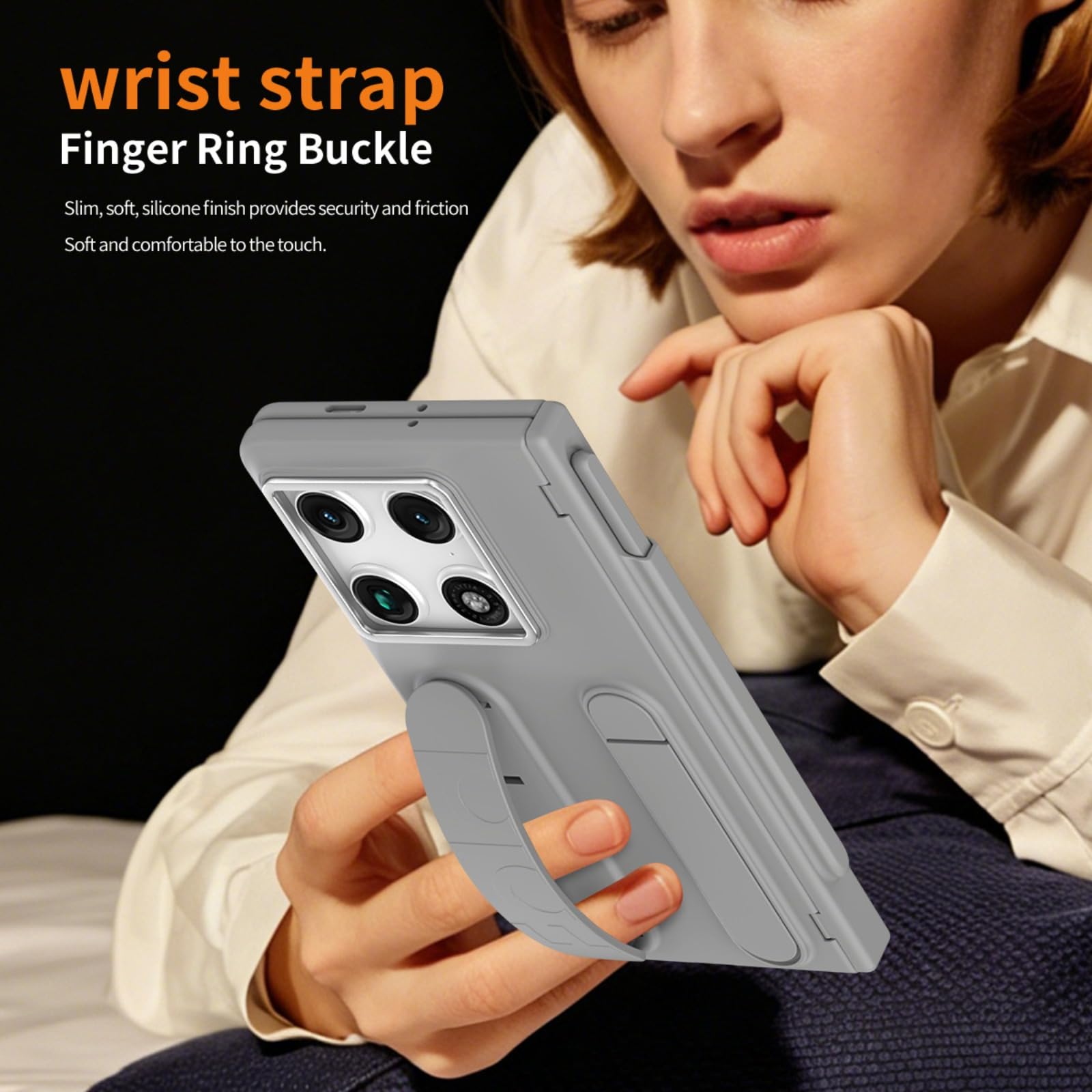 Etui Do Motorola Razr Fold, Z Wbudowaną Osłoną Ekranu, Ochroną Zawiasów, Uchwytem Długopis S, Podpórką, Paskiem Na Nadgarstek I Ukrytym Gniazdem Na Karty (przezroczysty)