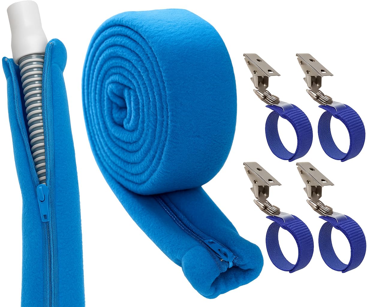6 Ft CPAP Hose Cover with 4 Holding Clips, Soft Fleece Tubing Wrap Insulator with Zipper, Universal and fit Most CPAP Tubing.