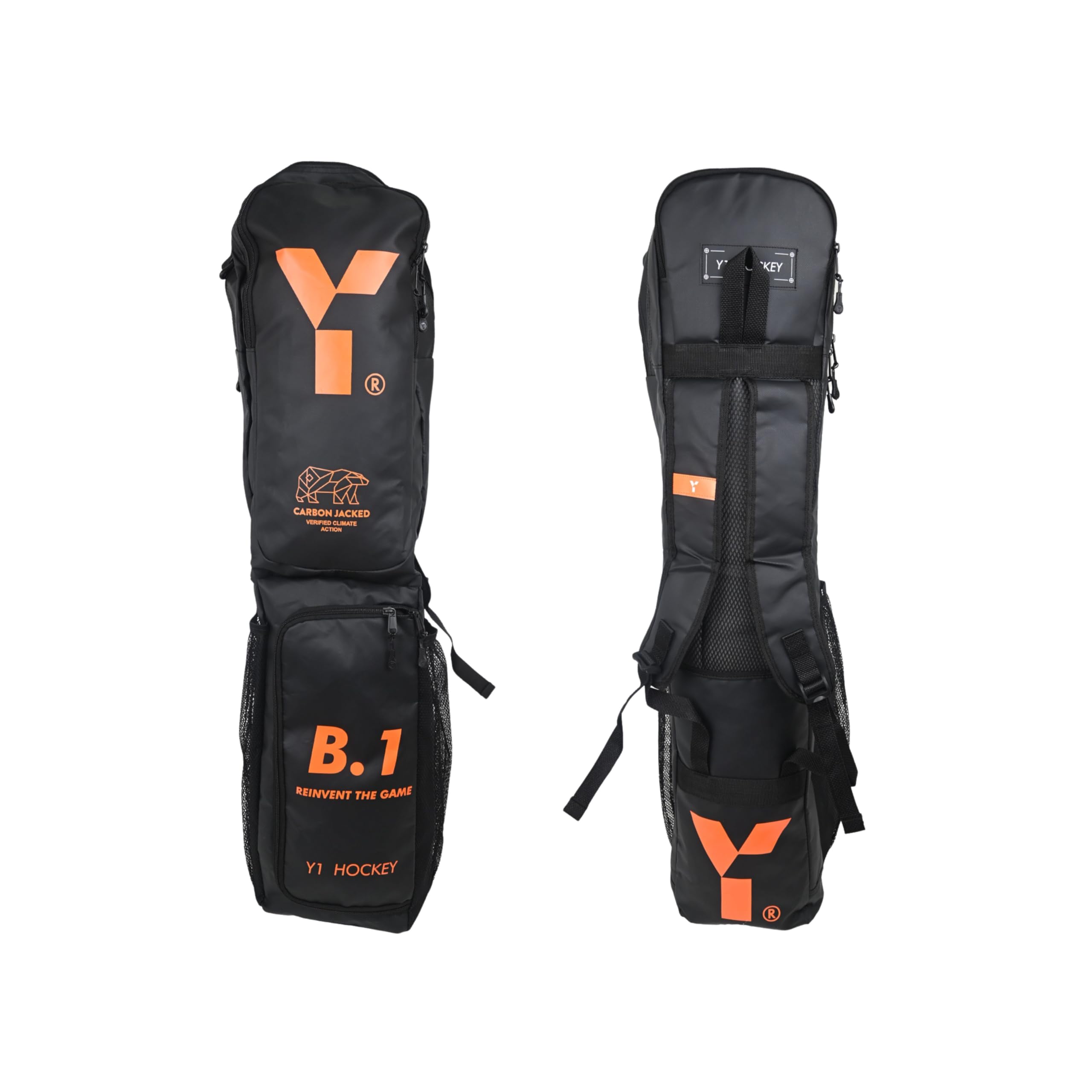 Sac De Hockey Y1 B.1 Elite 75L – Bleu Marine/blanc, Compartiments Propres/sales, Porte 7 Bâtons, Dos Respirant