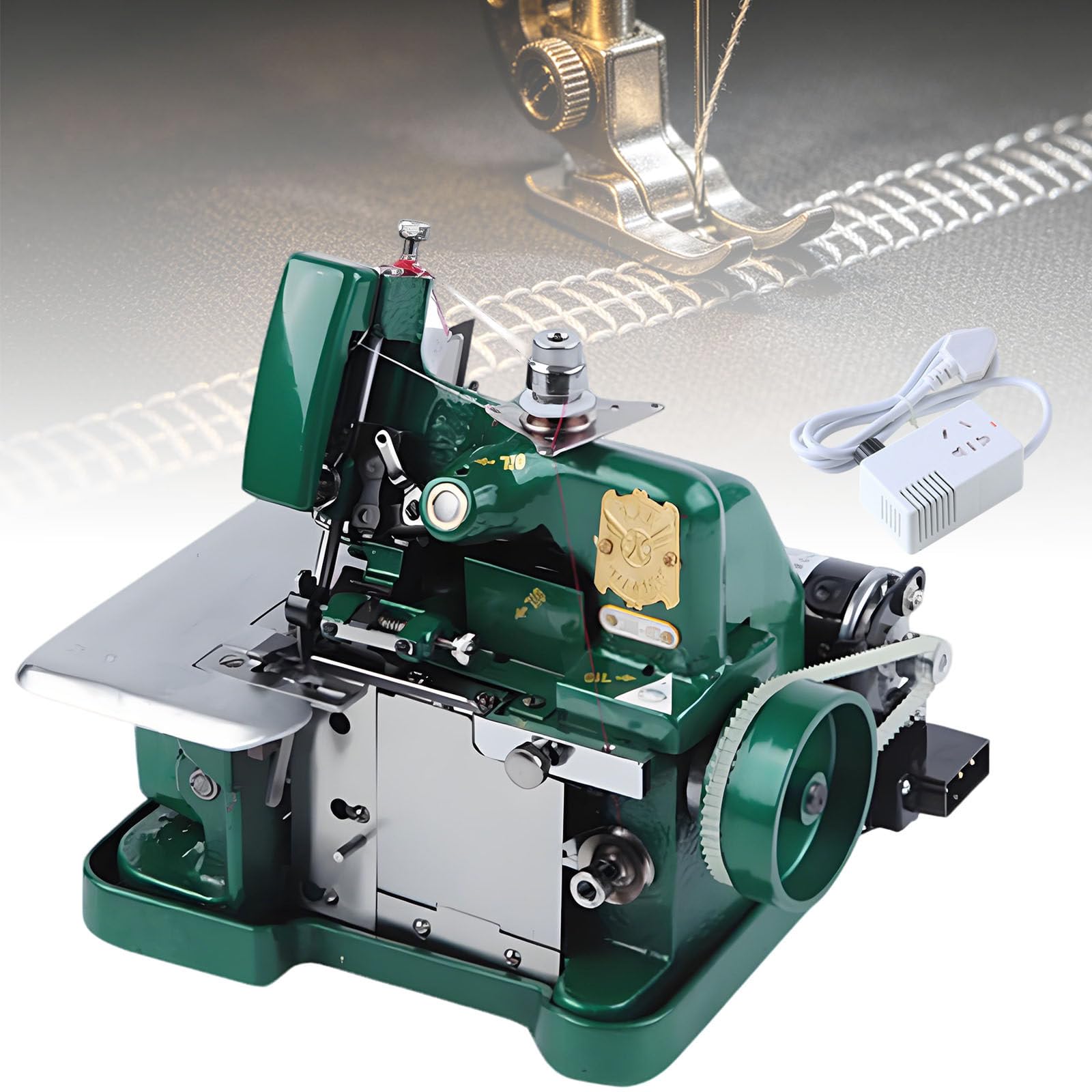 Ymnogjie High Speed Pearl Drilling Machine,250W Sergers Overlock Machines,Adjustable Stitch Length 3000 Stitches per Minute,for Multiple Materials,Cotton,Woolen, Knitwear,Etc Green