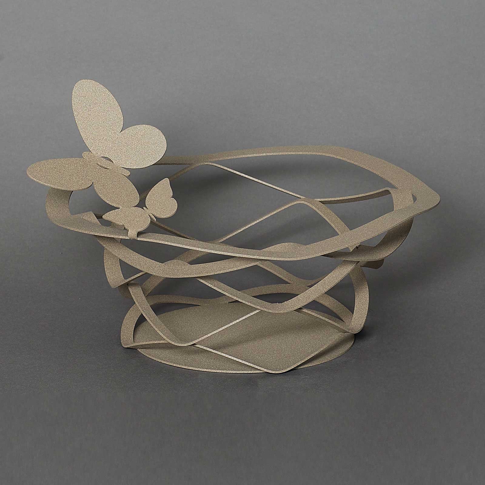 Cesta de metal para decoración de interiores ARTI E MESTIERI Butterfly Beige