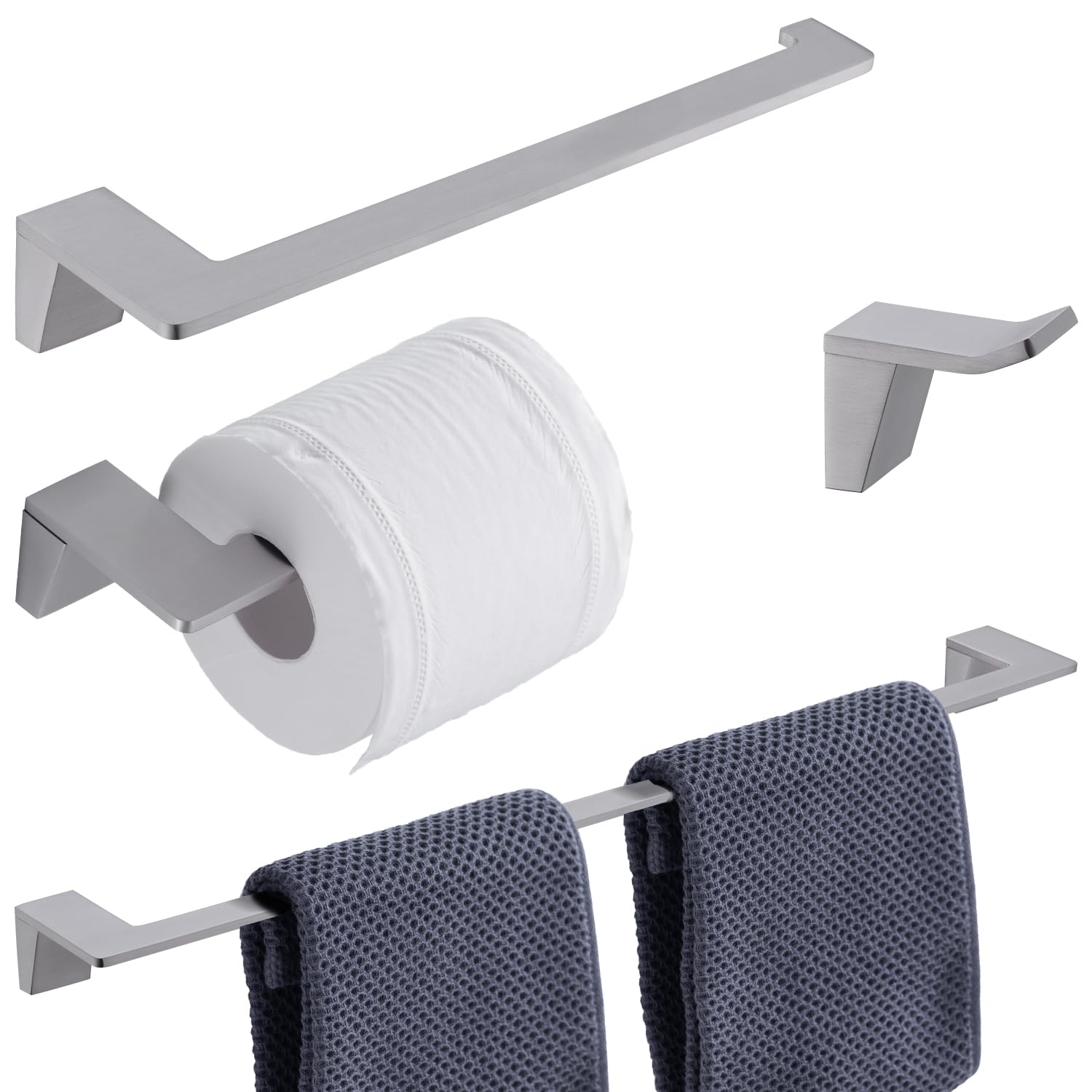 Kit porte-serviettes mural nickel brossé pour éviter la rouille
