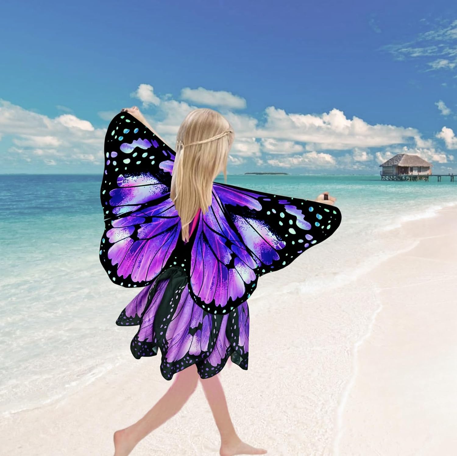 Niurui Kids Fairy Butterfly Wings Costume for Girls Halloween Toddler Dress Up Play Costumes Christmas Party Favors Gifts image 2
