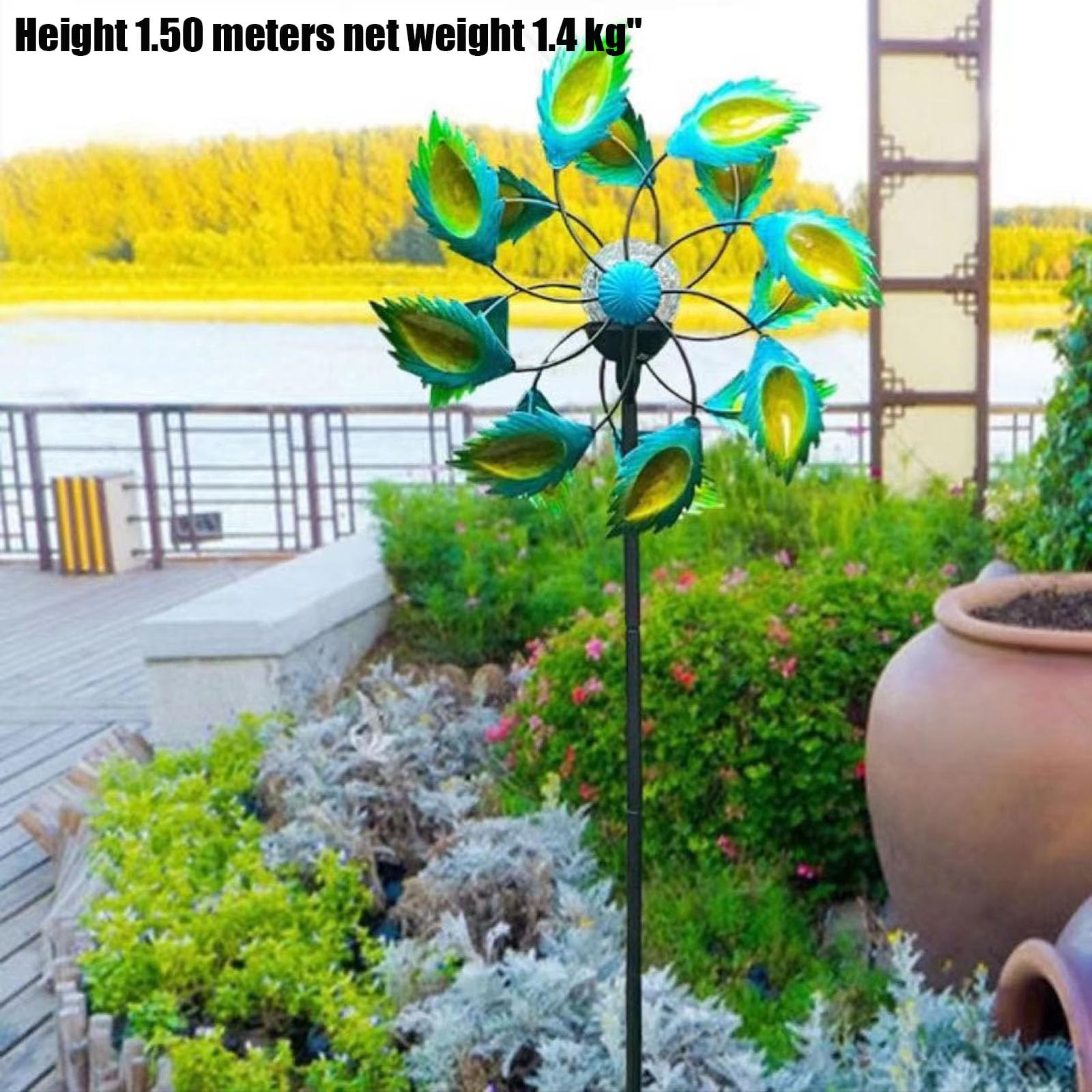 Girandola A Vento In Metallo Per Giardino - Decorazione Esterna Colorata - Foto 3