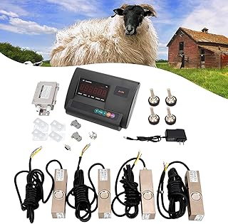 Livestock Scale Kit, 2T Load Capacity High Precision Indicator Load Cell Scale with 4 Load Cells Electronic Livestock Scale Kit for Cattle Pigs Goats Sheep Livestock Scales