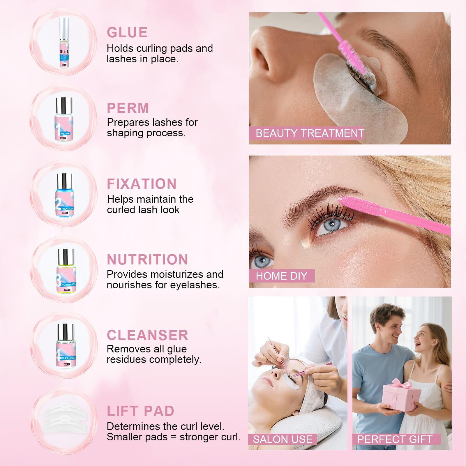 Professional Lash Lift and Black Tint Kit for Lashes & Brows
