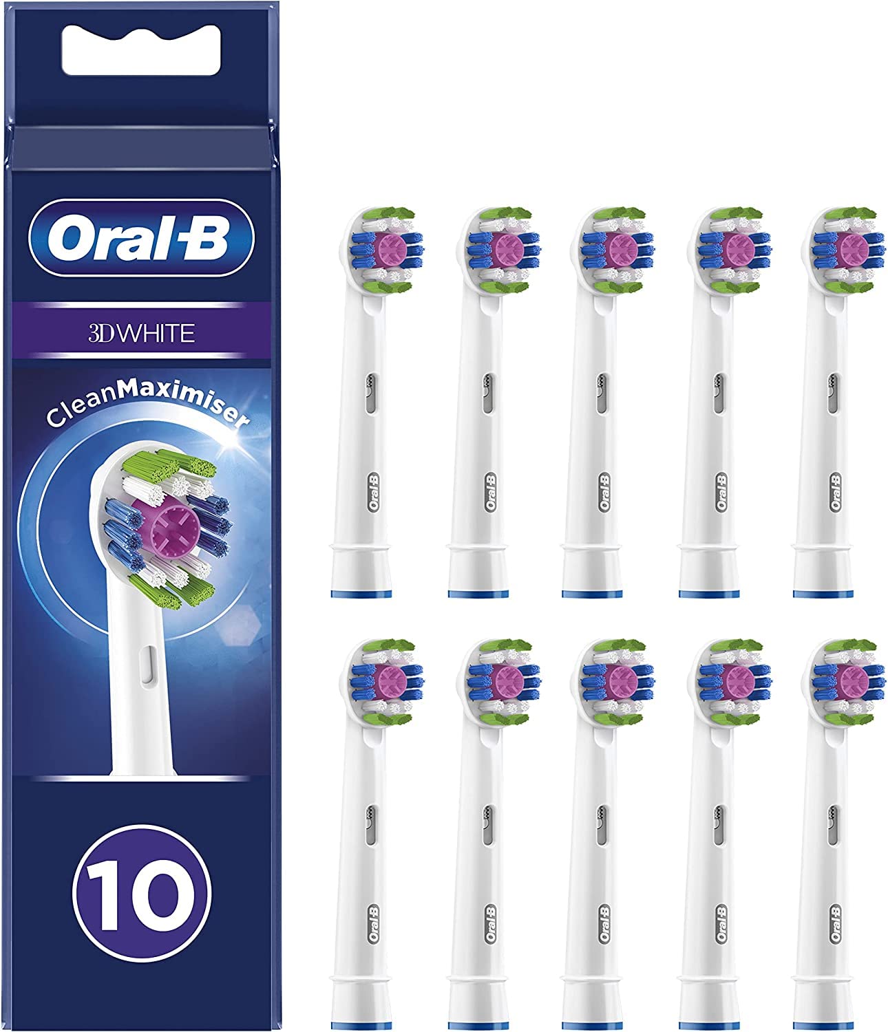 Oral-B FFU CleanMaximizer - Cabezales para cepillo de dientes (10 unidades, 3D, blan