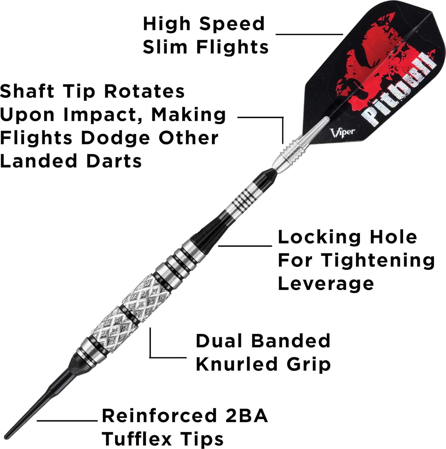 Viper Pitbull 90% Tungsten Soft Tip Dart Set, 18 Grams