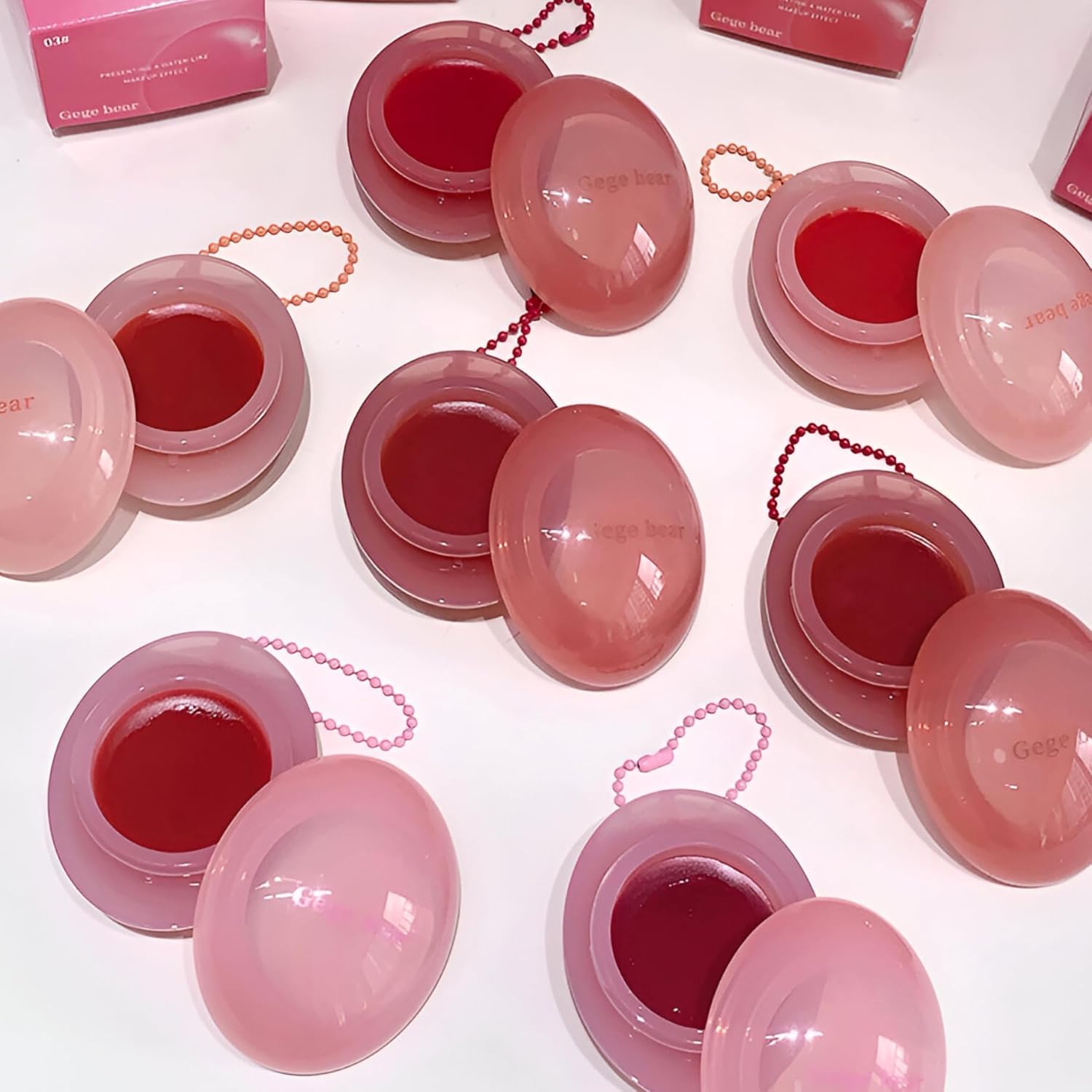 Gege Bear Lip And Cheek Dual Use Dew Balm | Moisturizing Glossy Finish Gloss | Water-Like Pudding Texture Cream Blush | Colors for Natural to Vibrant Looks | Multi-Use Moisture for Lips and Cheeks | Non-Sticky Buildable Color for Women Girls Gen Z (06# Strawberry Rose Jam, 5g)-picture-13