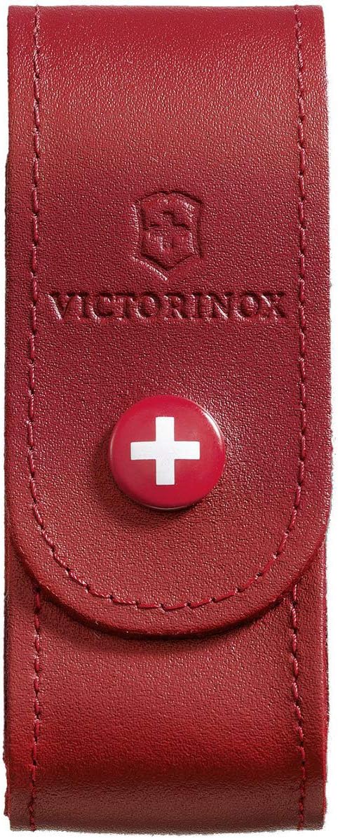 Victorinox Leather Belt Pouch for Swiss Army Pocket Knives, 3.5cm x 10cm, Red