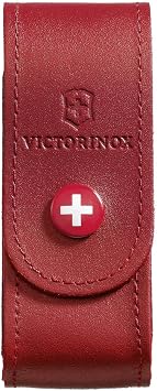Victorinox Leather Belt Pouch for Swiss Army Knife, Red Case, 10cm