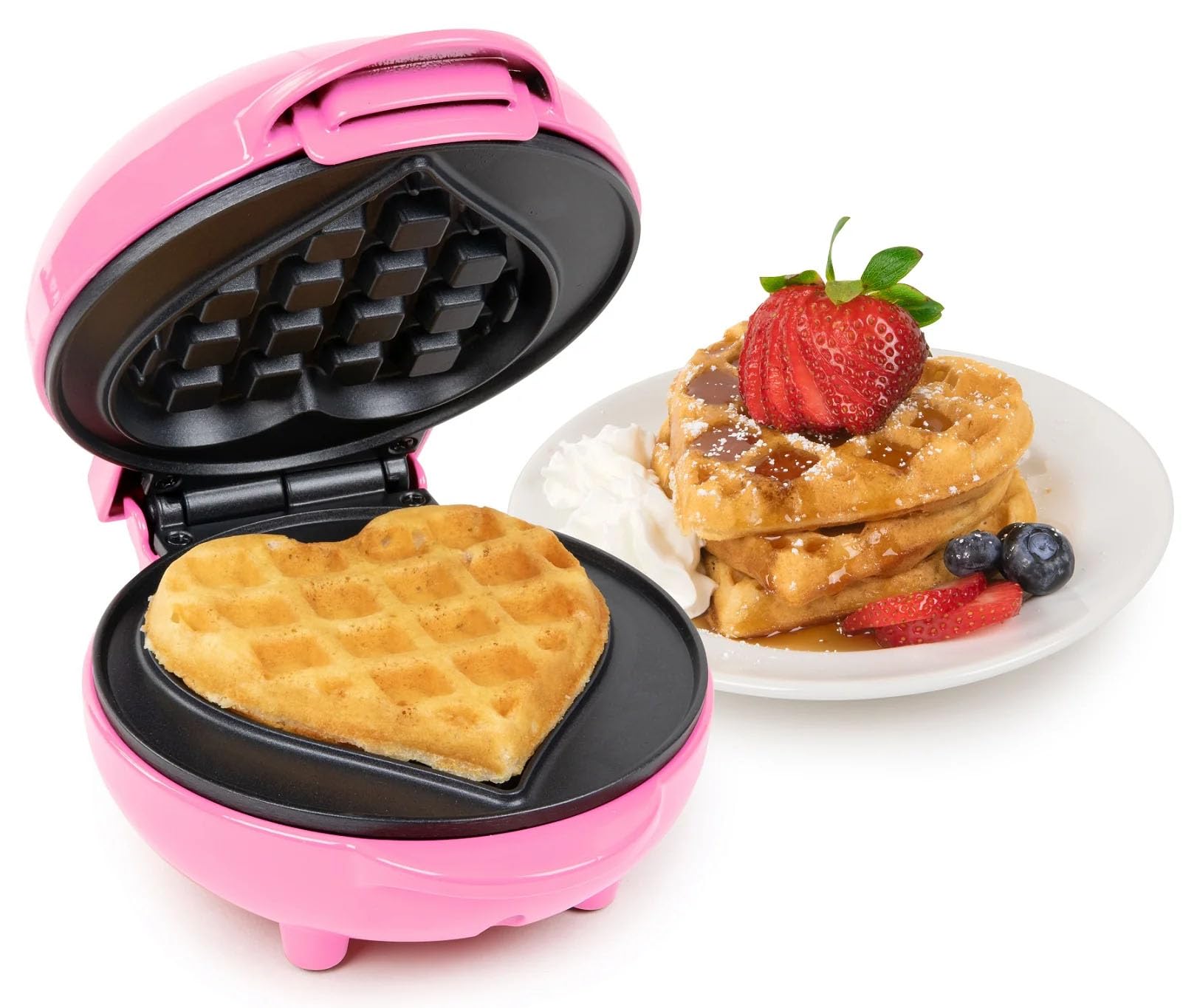 Nostalgia MyMini Heart Nonstick WaffleMaker (Pink) for MINIATURE 5