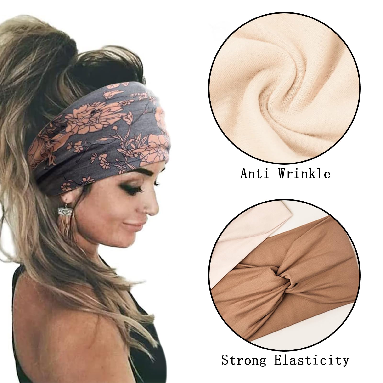 Wesoke 10 Pcs Wide Headbands for Women's Hair - Image 3
